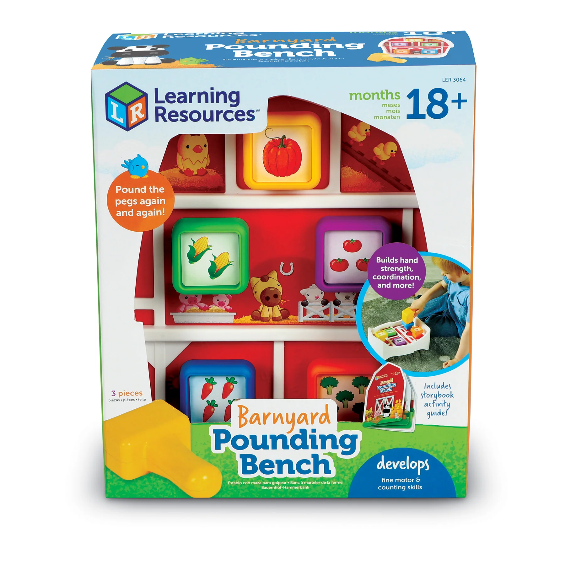 Learning Resources Barnyard Pounding Bench – Dual-Themed Educational Toy - Image 2