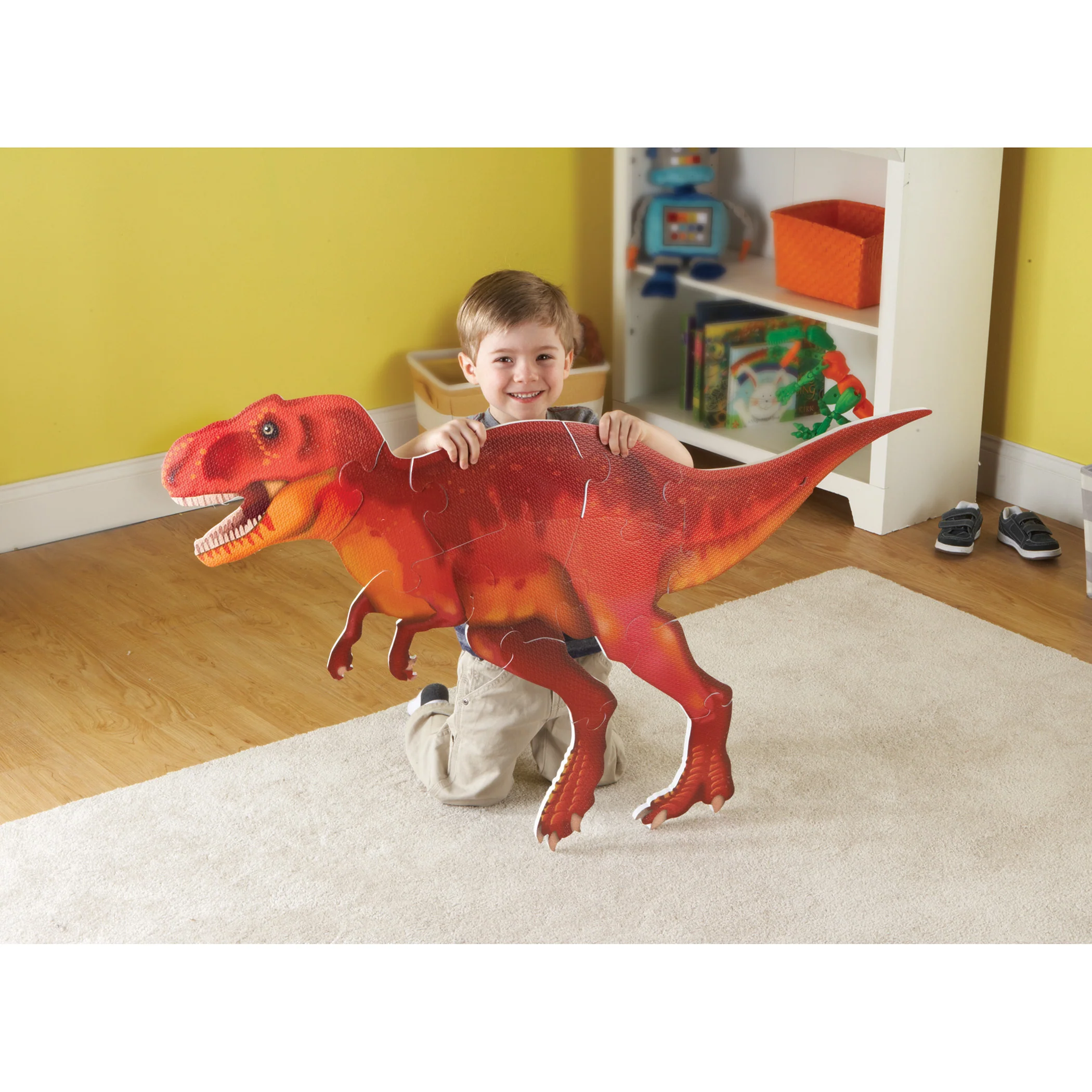 Learning Resources Jumbo T-Rex Dual-Sided Foam Floor Puzzle - 13 pc - Image 3