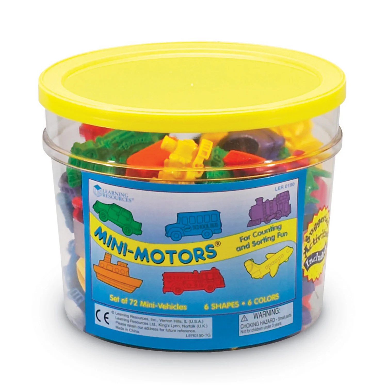 Learning Resources Mini Motors Counters - Colorful Vehicle Shapes - Set of 72 - Image 2