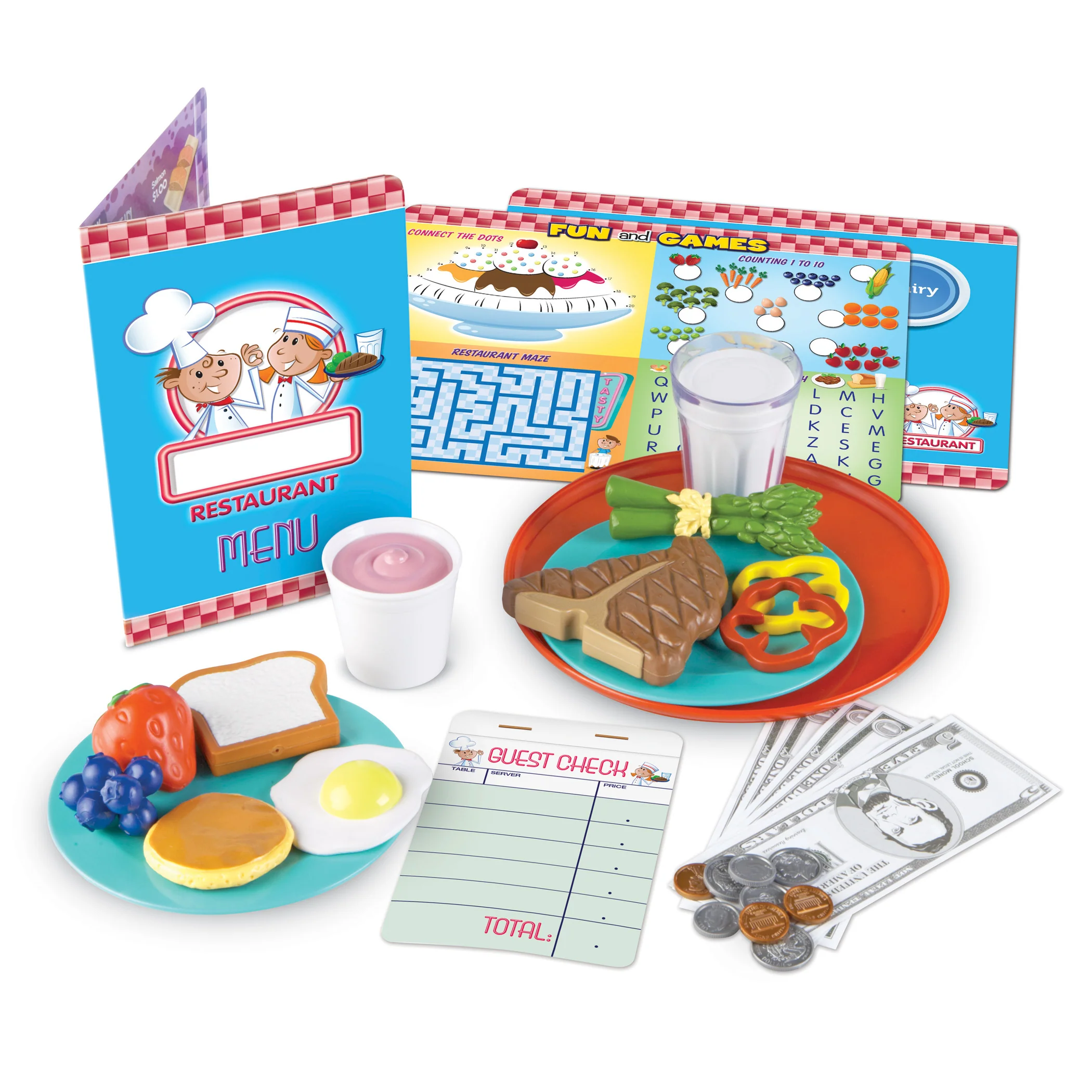 Learning Resources Serve It Up! Play Restaurant - Complete Pretend Playset - Image 2