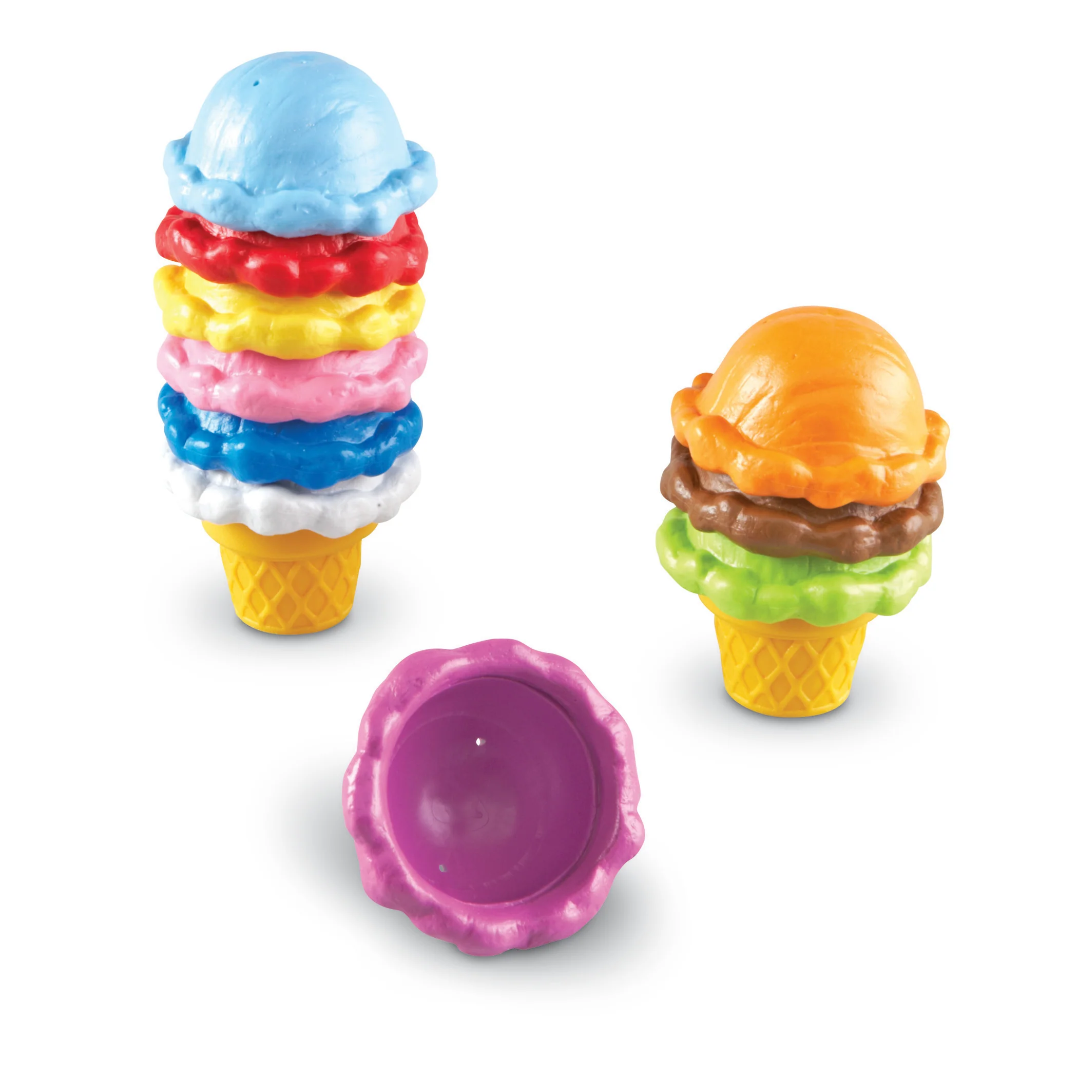 Learning Resources Smart Snacks Rainbow Color Cones - Ice Cream Stacking Toy - Image 2