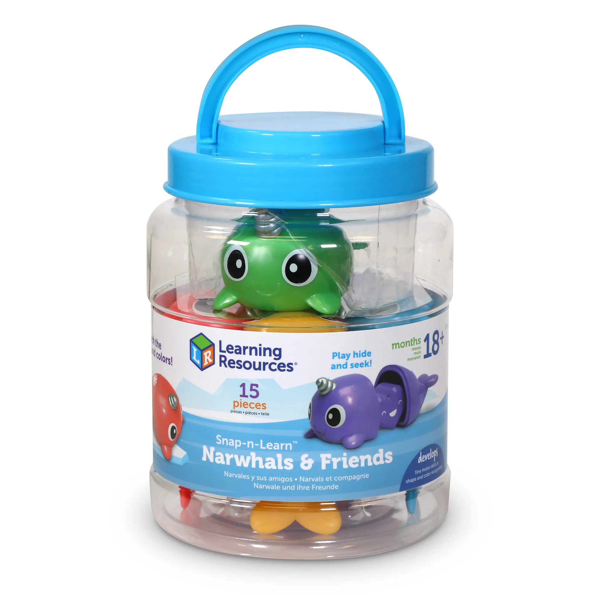 Learning Resources Snap-n-Learn Narwhals & Friends - Color & Shape Matching Toy - Image 2