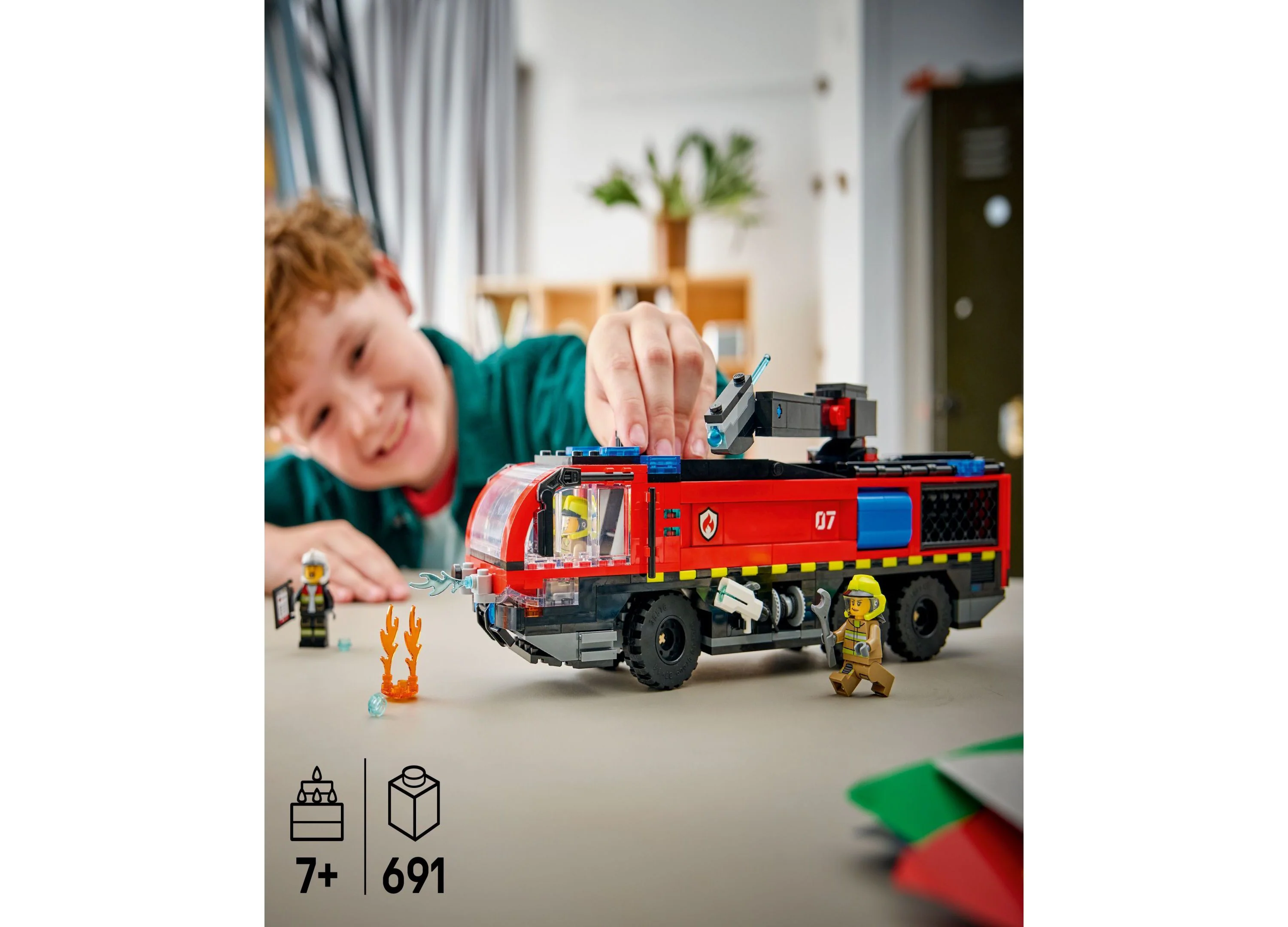 LEGO City Airport Fire Truck Building Kit 60499, 691 Pieces - Image 3