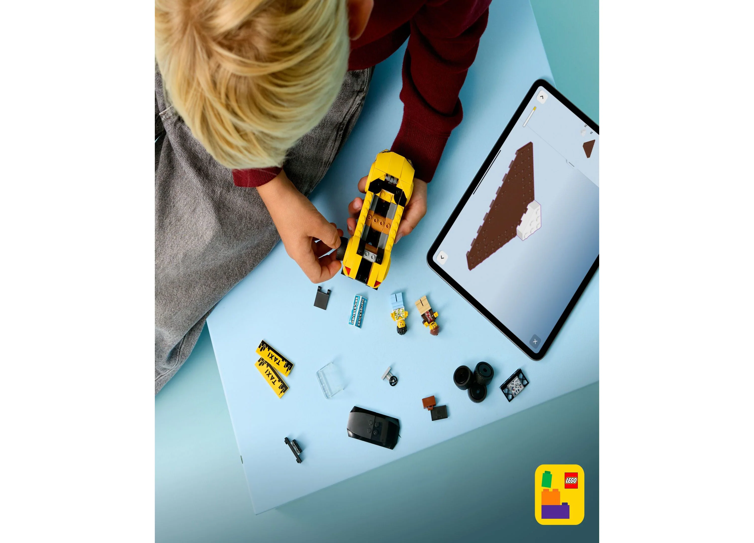 LEGO City Yellow Taxi Building Toy Set - 122 Pieces - Image 2