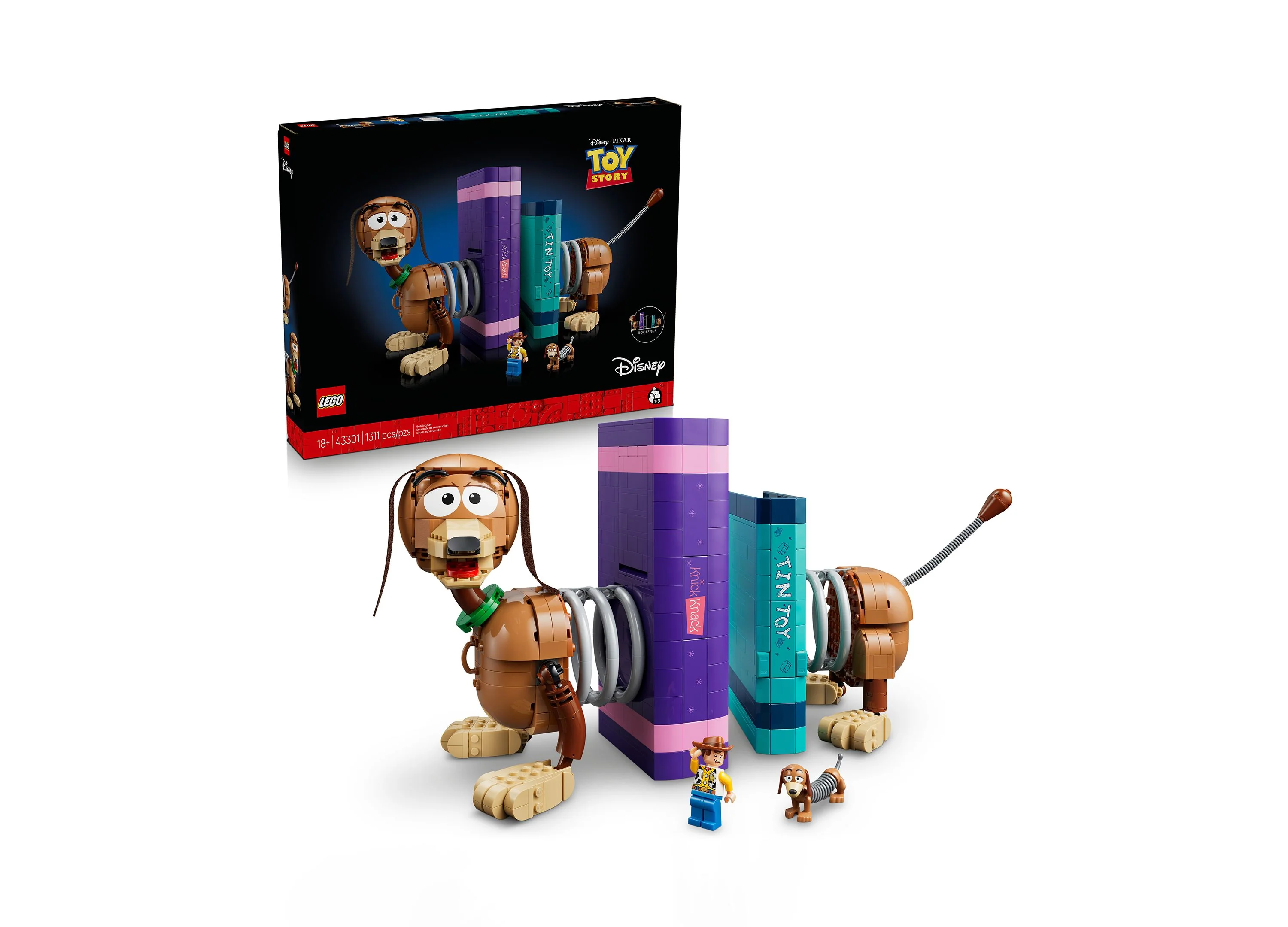 LEGO Disney and Pixar Toy Story Slinky Dog Bookends Building Set, 1311 Pieces