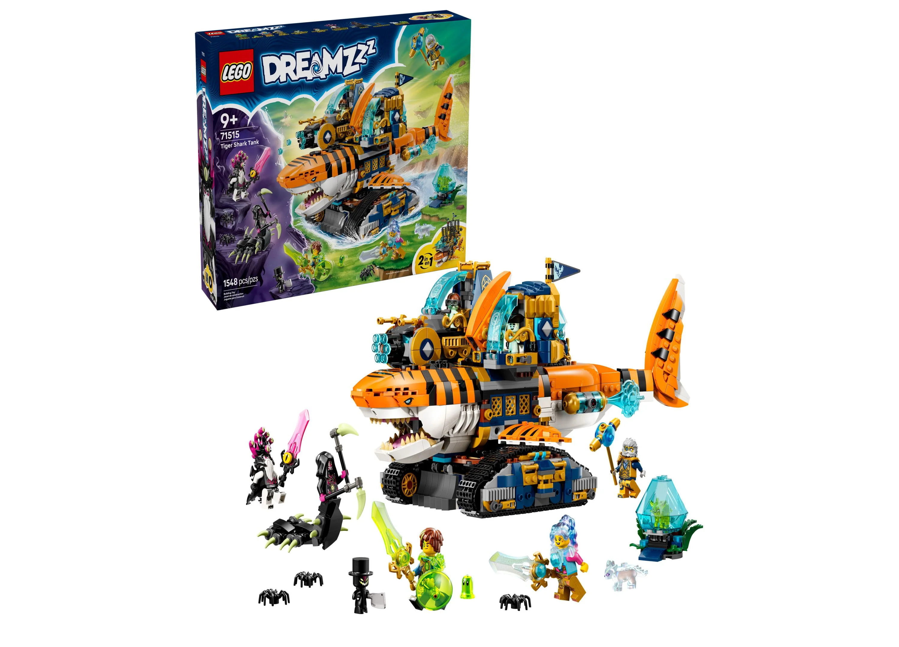 LEGO DREAMZzz Tiger Shark Tank Interchangeable Building Set 1548 Pieces