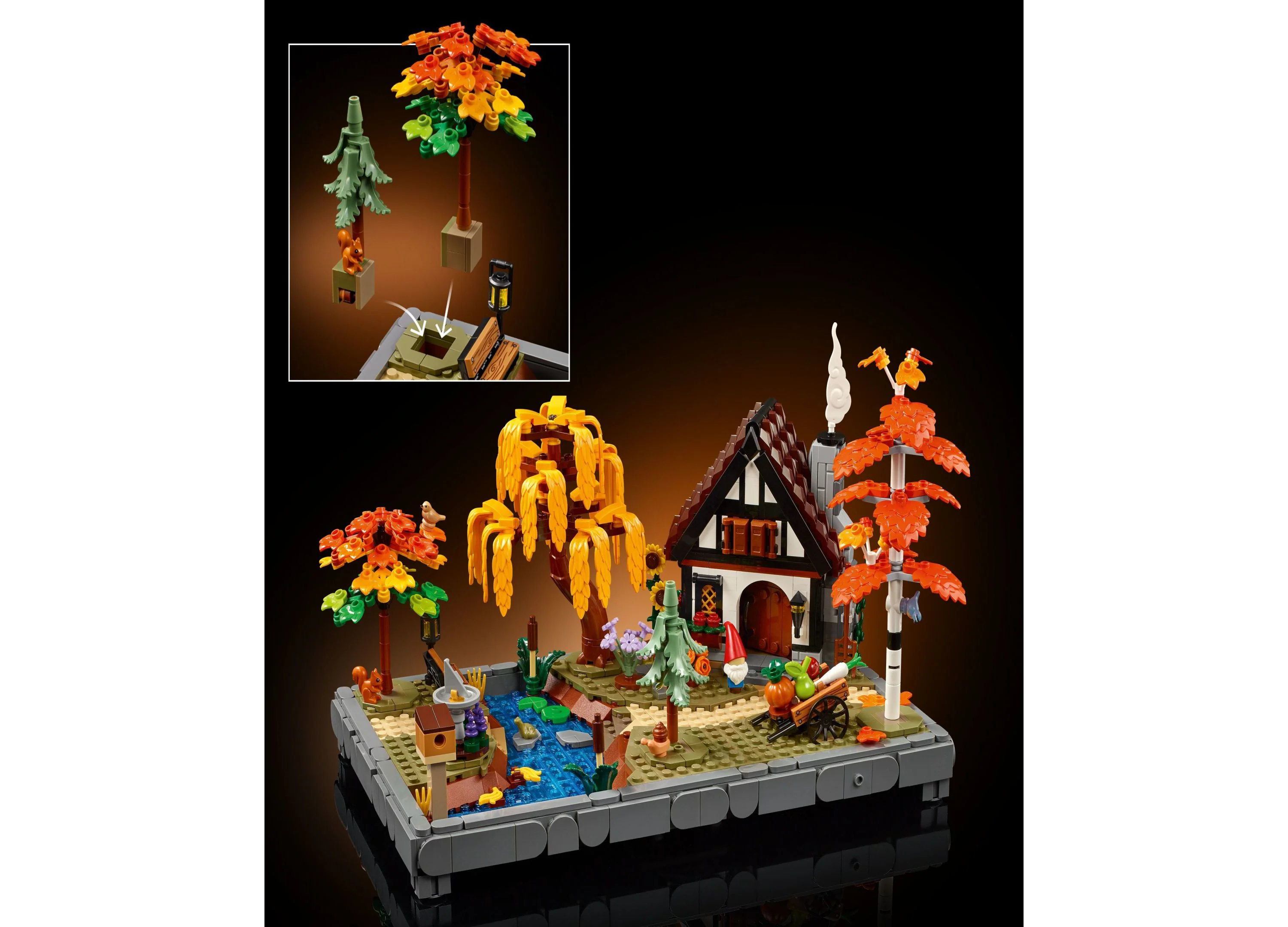 LEGO Icons Autumn Cottage Garden Building Set 11372 - 1102 Pieces - Image 6