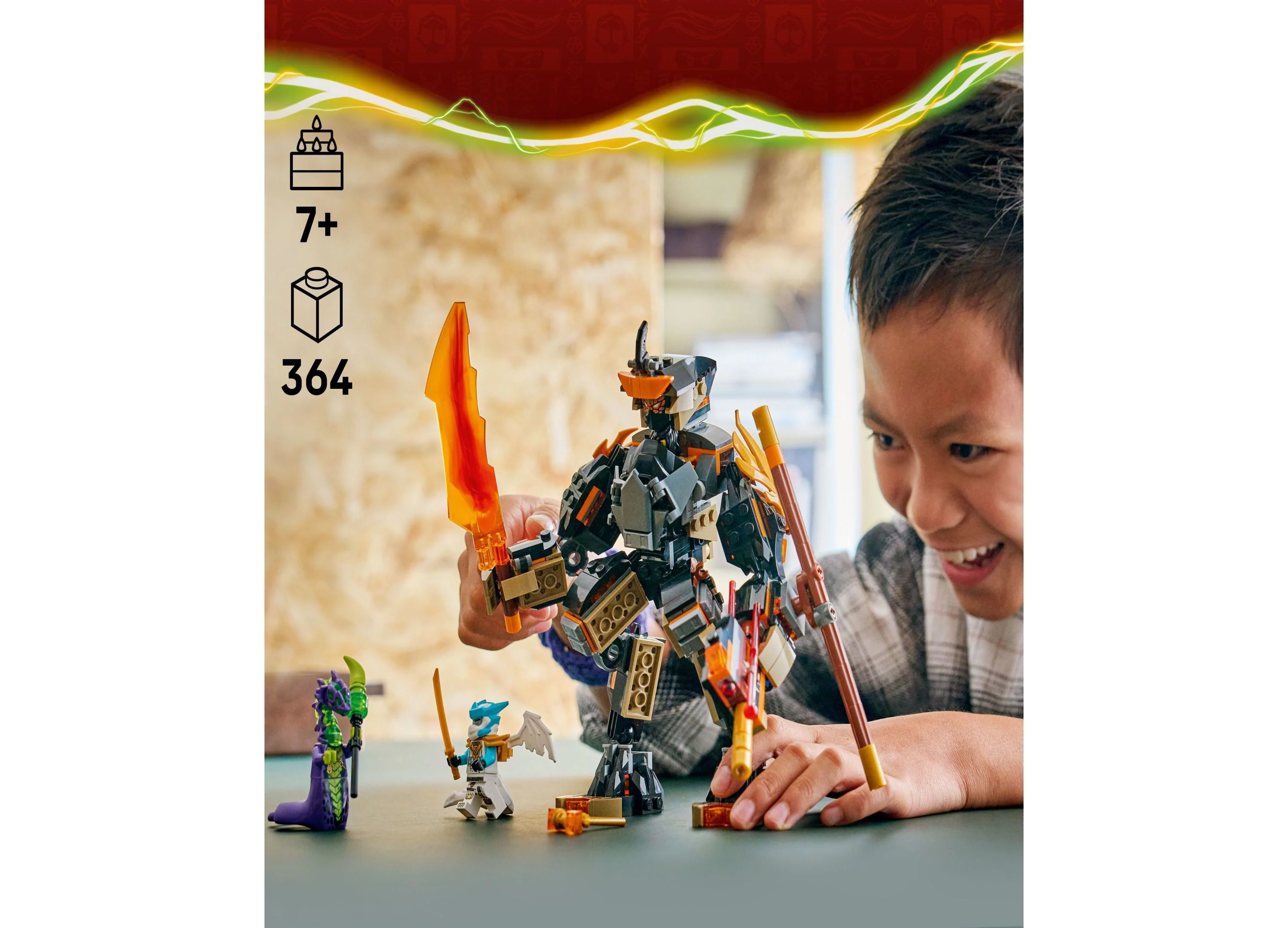 LEGO NINJAGO Cole's Dragon Mech Building Set 364 Pieces - 71854 - Image 6