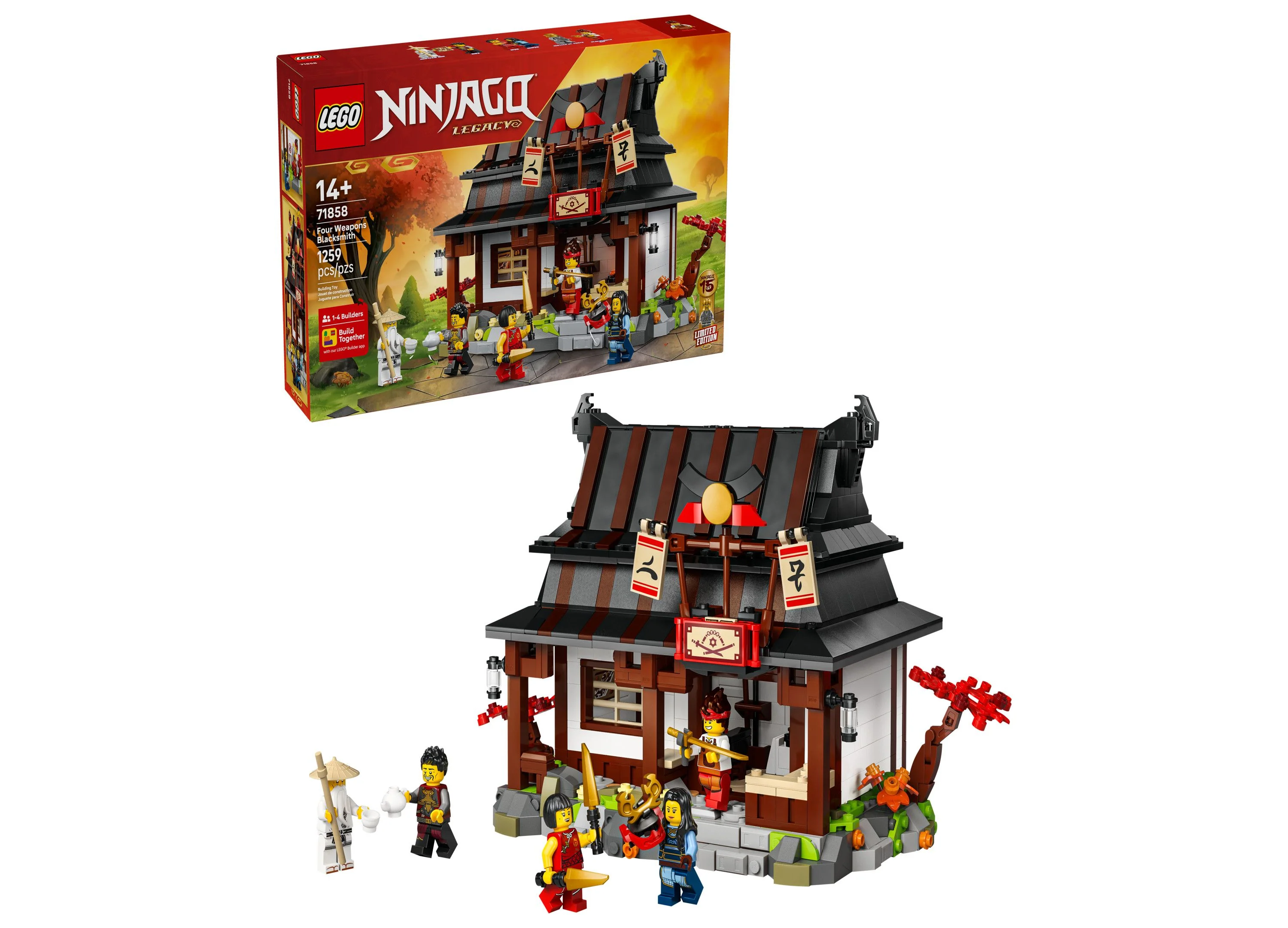 LEGO NINJAGO Four Weapons Blacksmith 15th Anniversary Building Set 1259 Pieces
