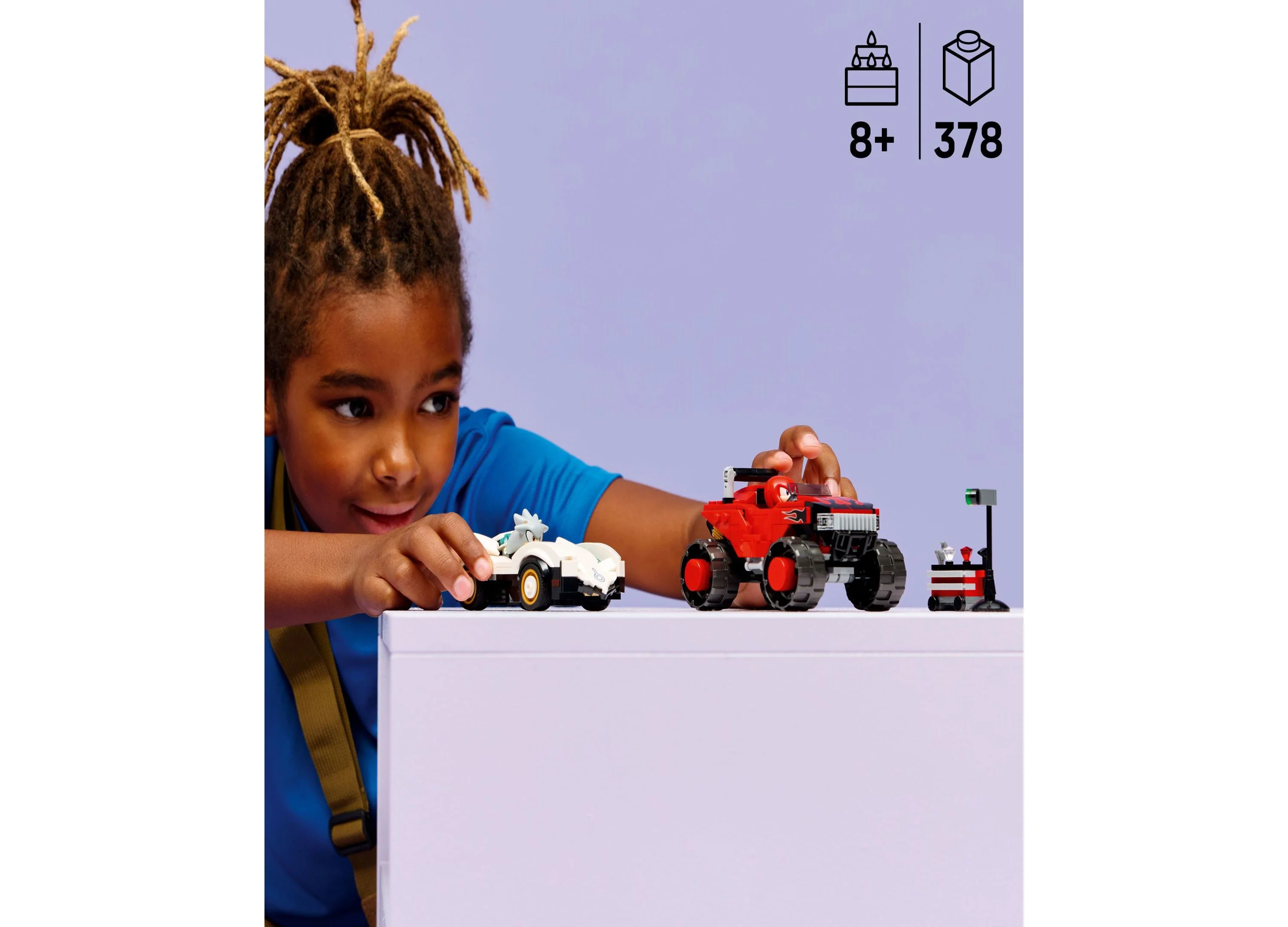 LEGO Sonic Silver's Car vs. Knuckles' Monster Truck Set 77118, 378 Pieces - Image 4