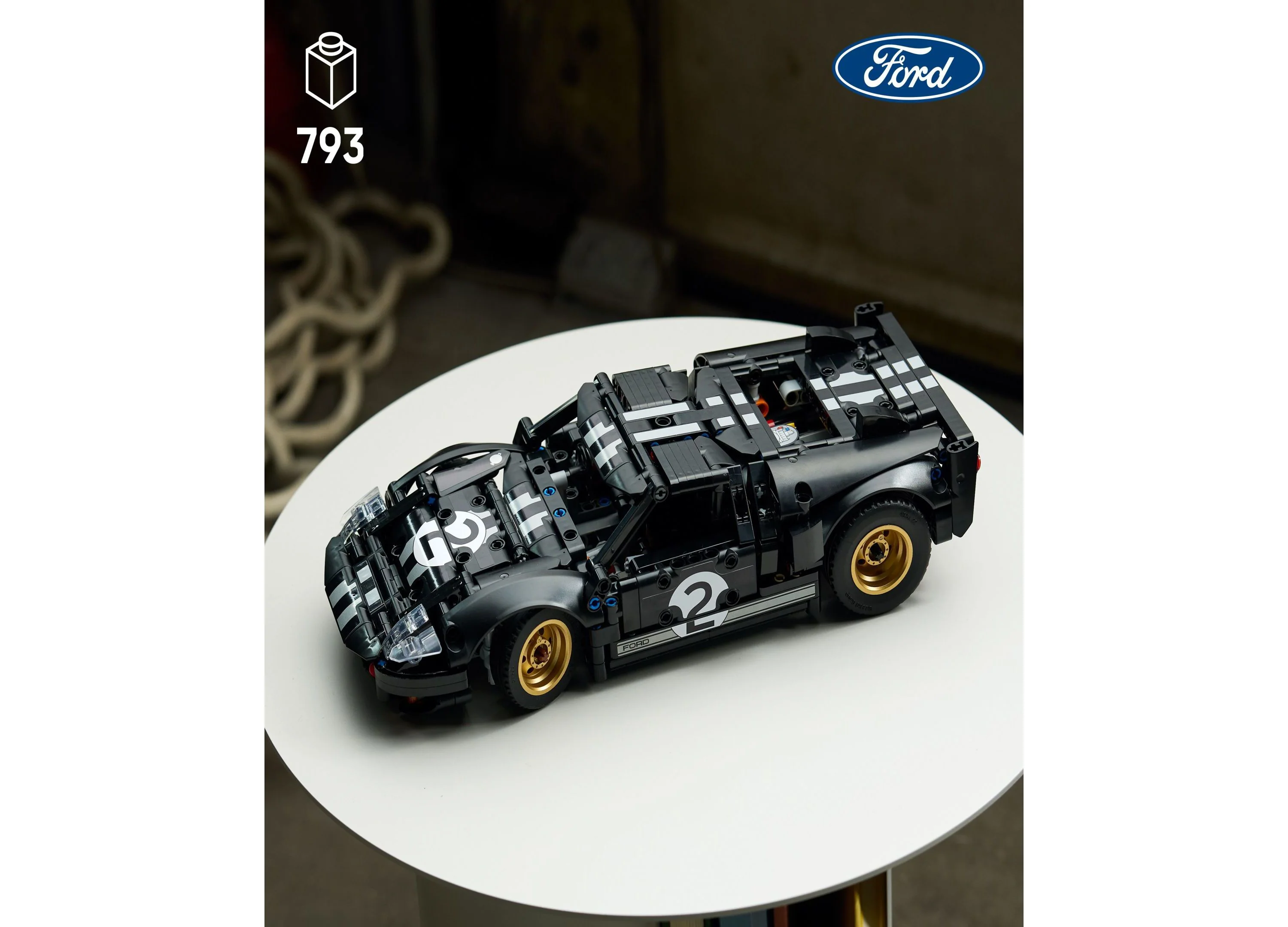 LEGO Technic 1966 Ford GT40 MKII Race Car Building Set - 793 Pieces - Image 4