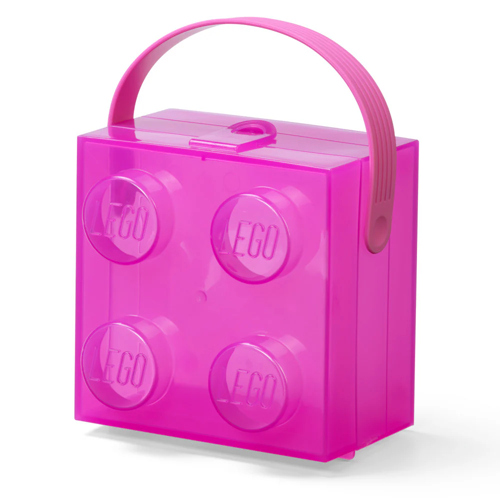 LEGO Classic Square Brick Storage Box with Handle - Translucent Violet - Image 2