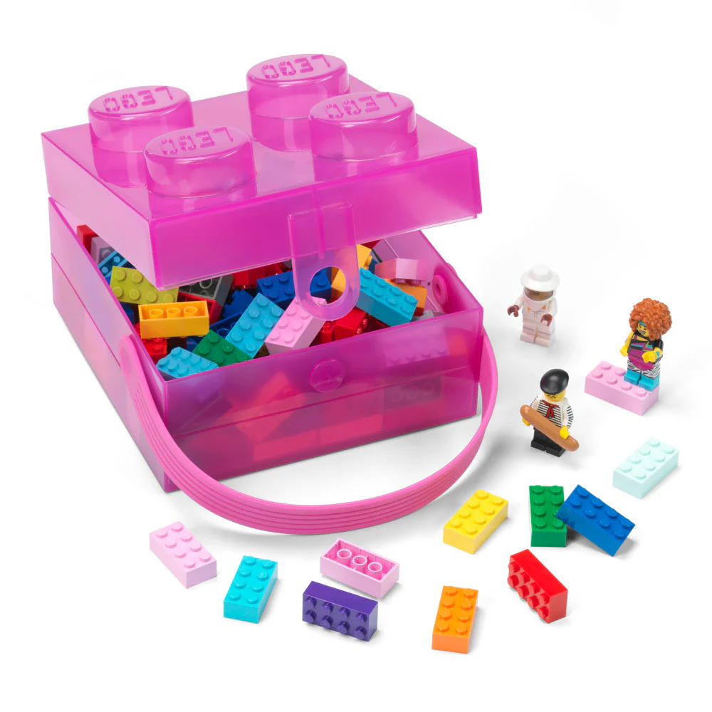 LEGO Classic Square Brick Storage Box with Handle - Translucent Violet - Image 3