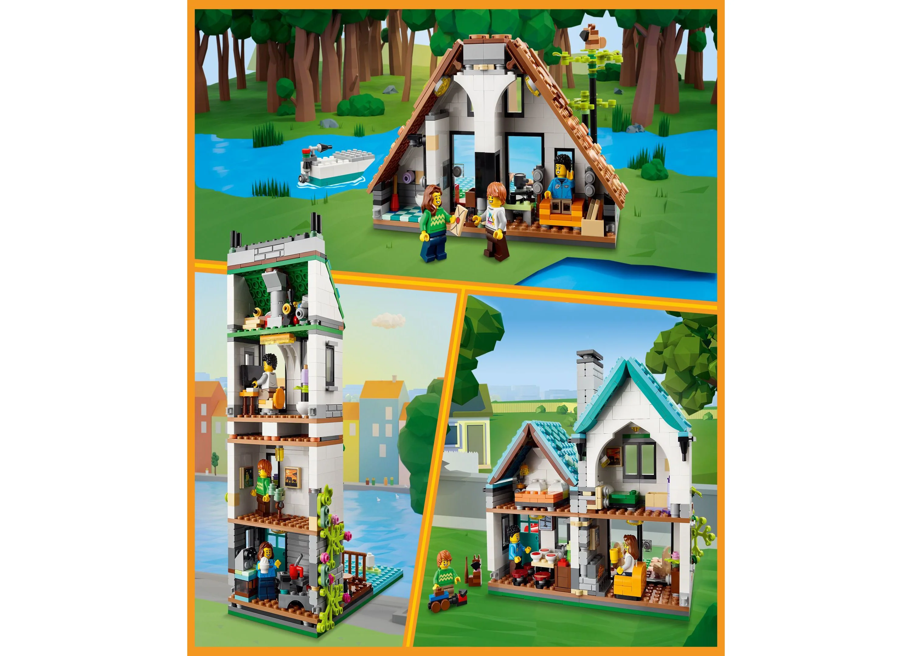 LEGO® Creator 31139 3-in-1 Cozy House Toy House Building Set with Minifigures - Image 2