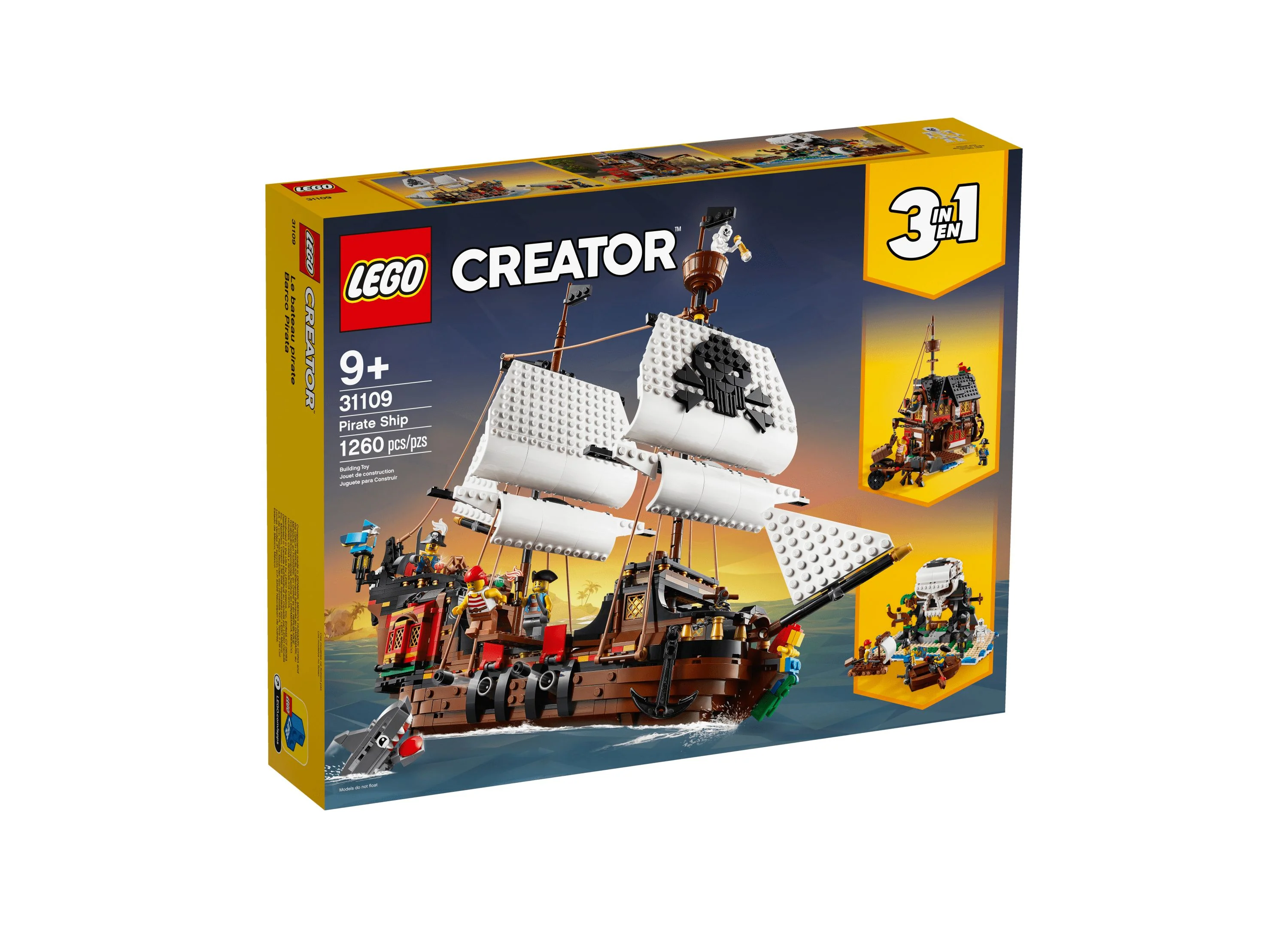 LEGO Creator 3in1 Pirate Ship Adventure Building Kit - 1260 Pieces - Image 2