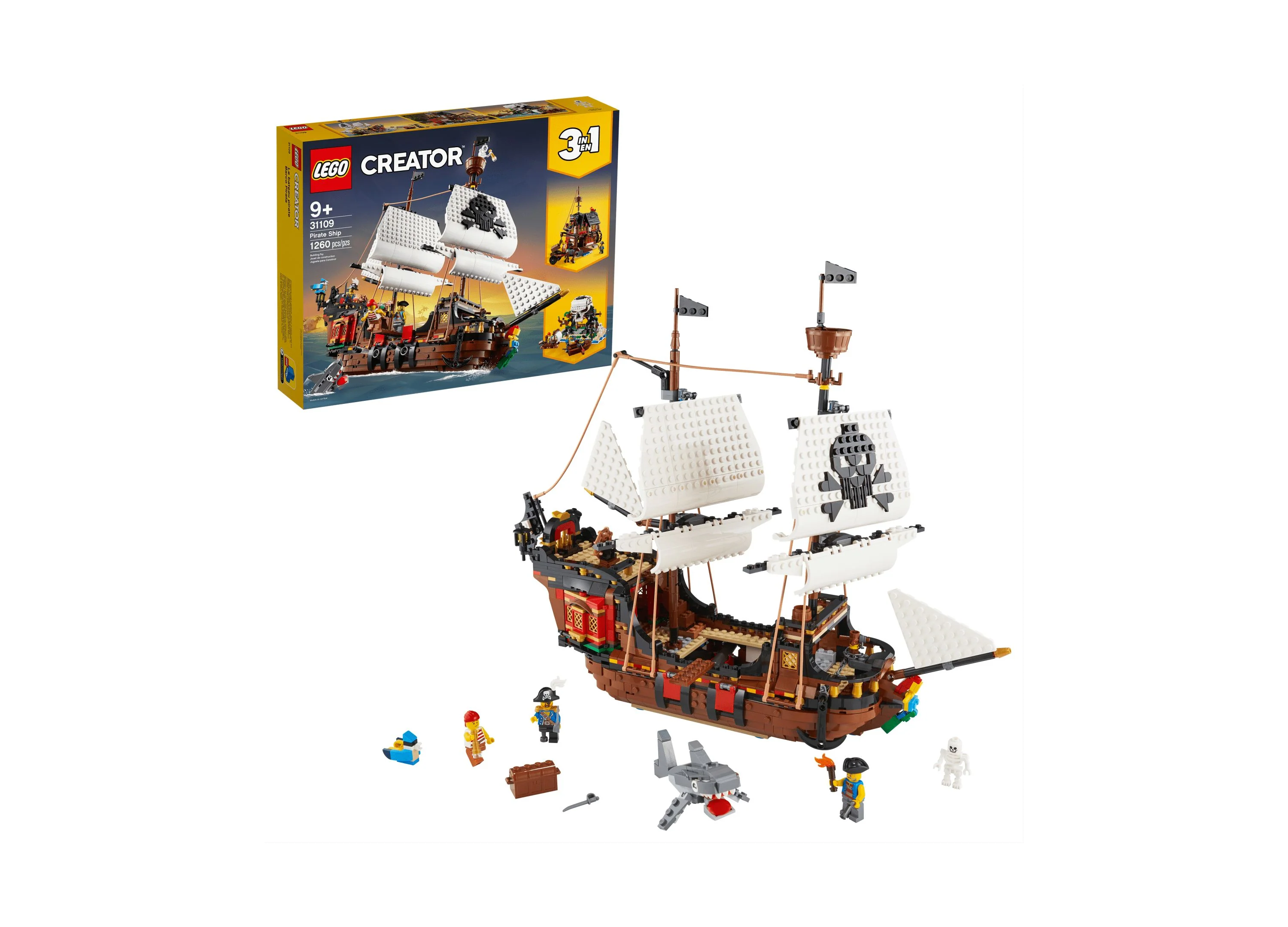LEGO Creator 3in1 Pirate Ship Adventure Building Kit - 1260 Pieces - Image 3