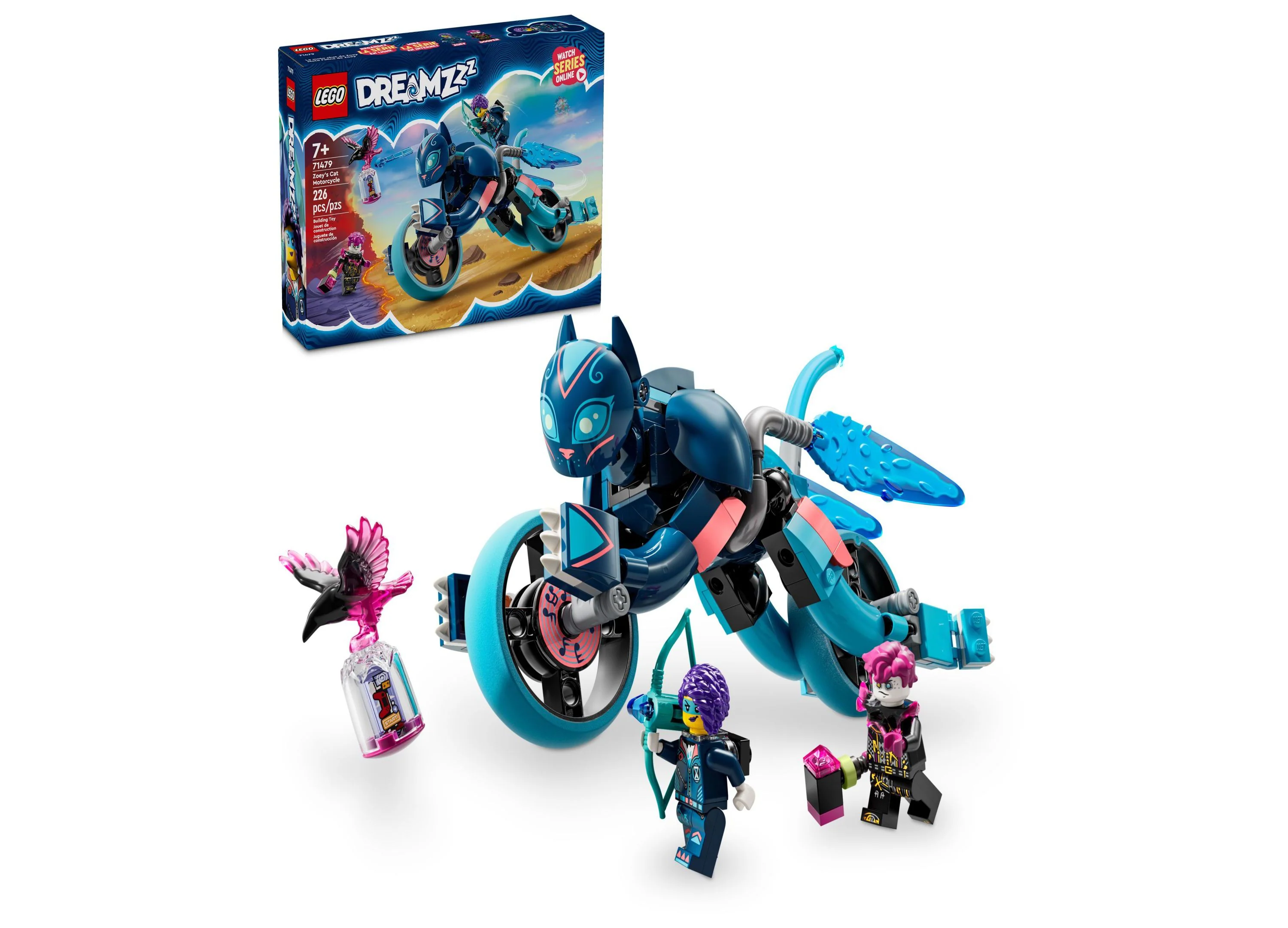LEGO® Dreamzzz Zoey’s Cat Motorcycle Bike Toy 71479 Building Set, 226 Pieces