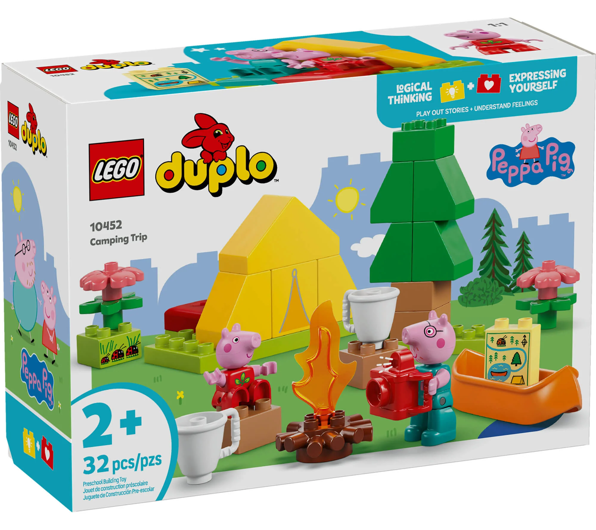 LEGO DUPLO Peppa Pig 32-Piece Camping Trip Playset with Canoe - Image 2