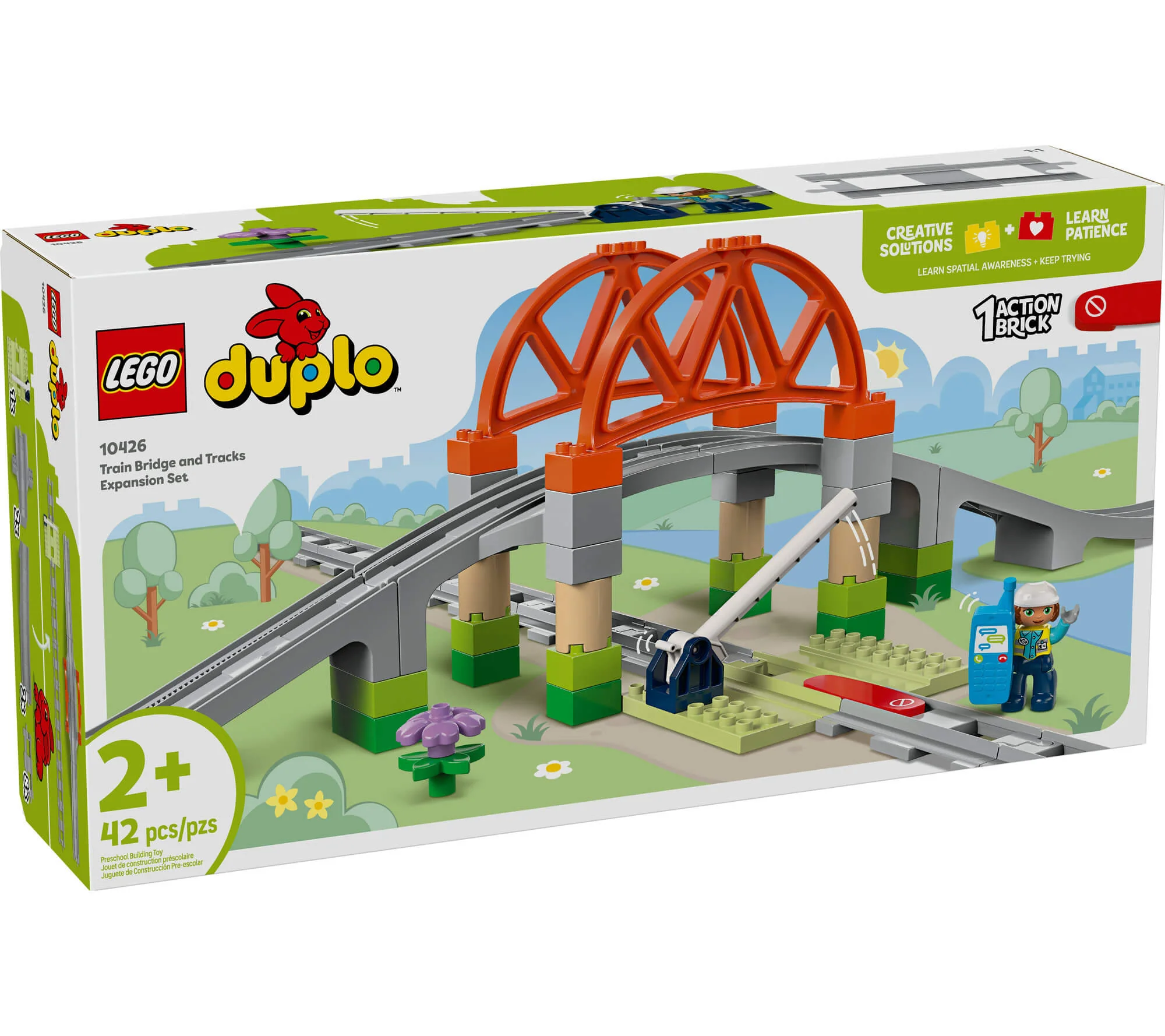 LEGO DUPLO Town 42-Piece Train Bridge and Tracks Set 10426 - Image 2