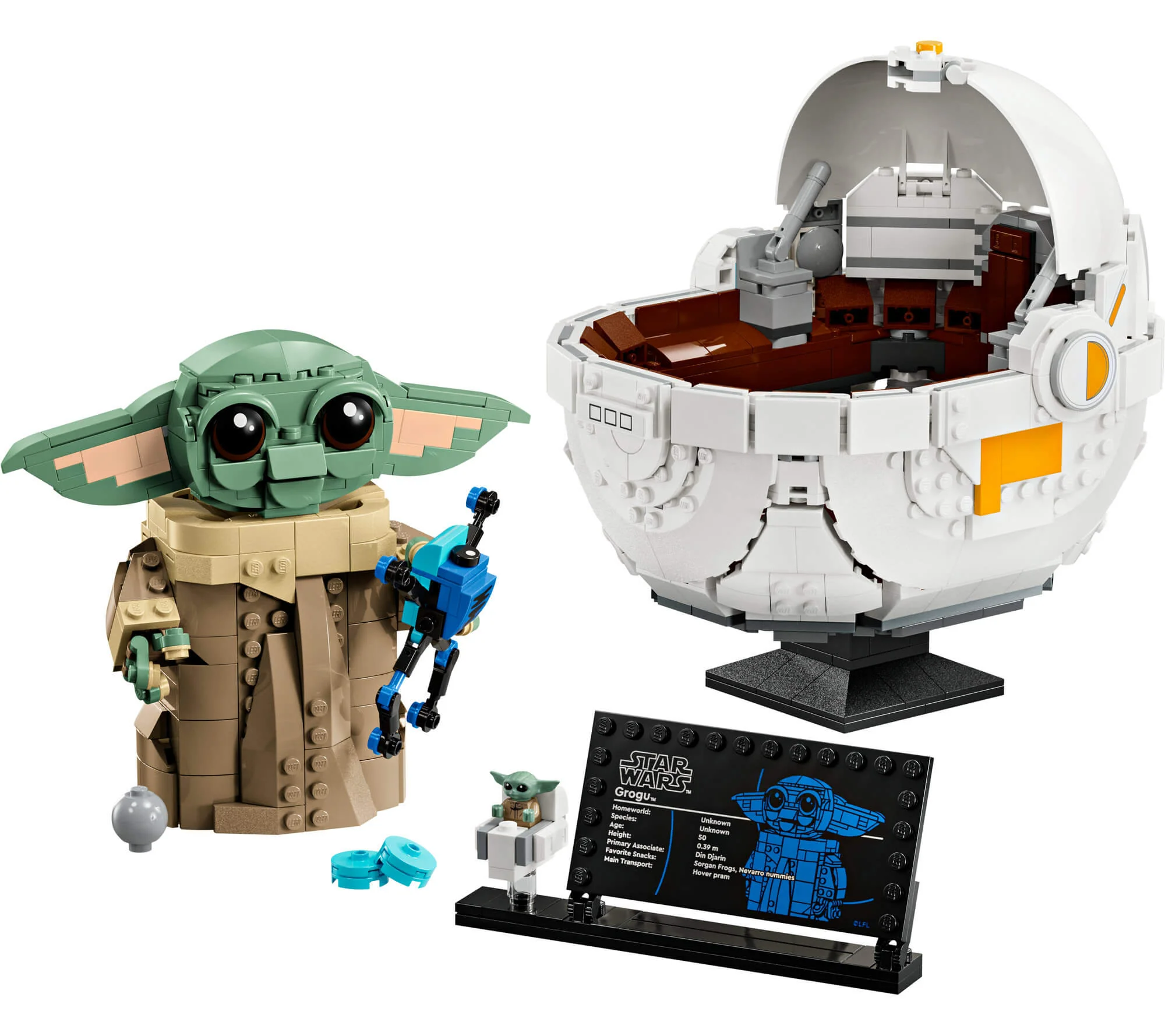 LEGO Star Wars The Mandalorian Grogu with Hover Pram Buildable Figure - 1048 Pieces - Image 3