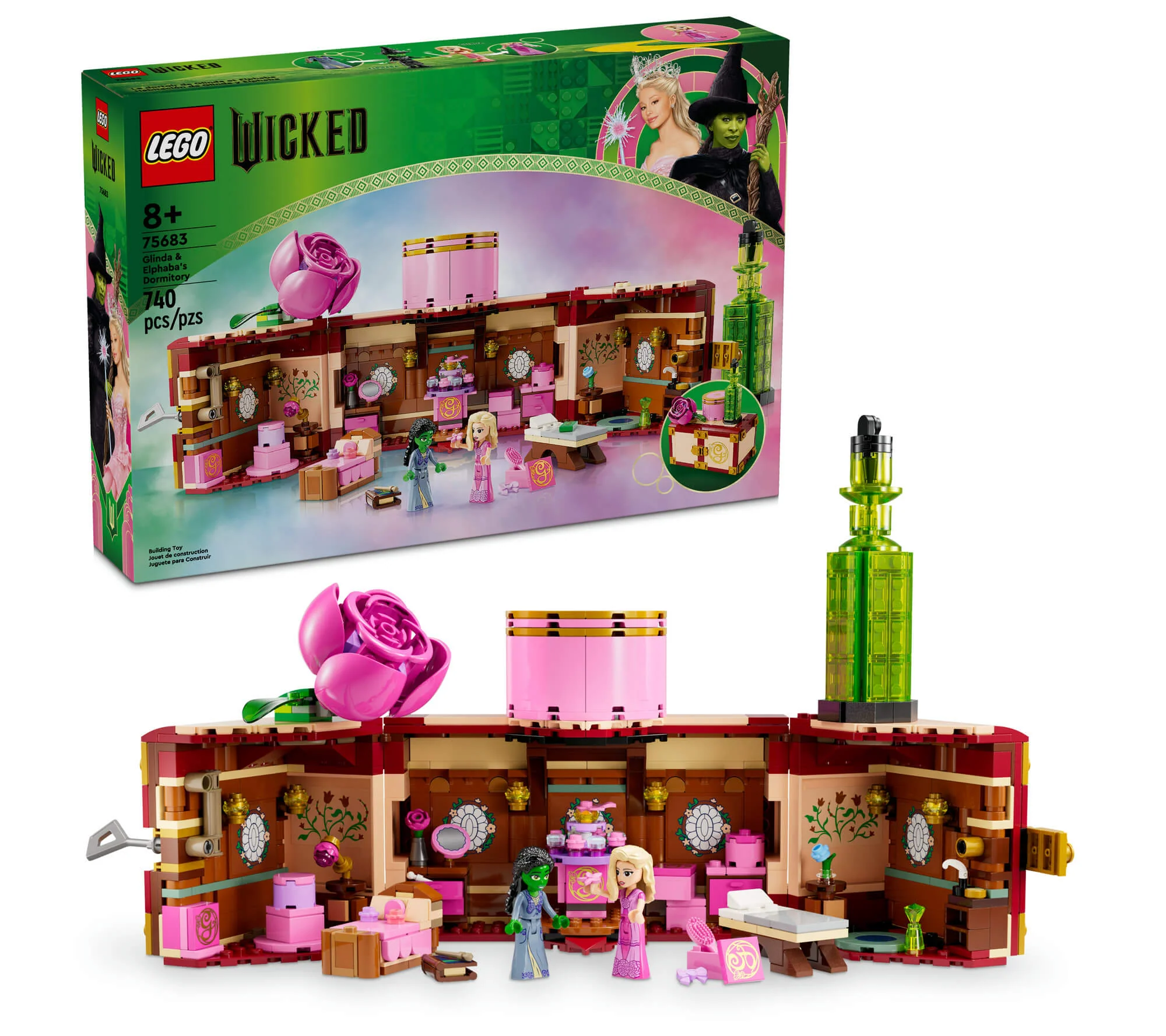 LEGO Wicked 740-Piece Glinda & Elphaba’s Dormitory Collectible Toy Model - 75683