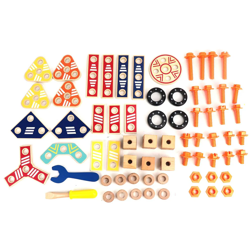 LEO & FRIENDS 72-Piece Wooden Builder Construction Set - Sustainable Play - Image 5