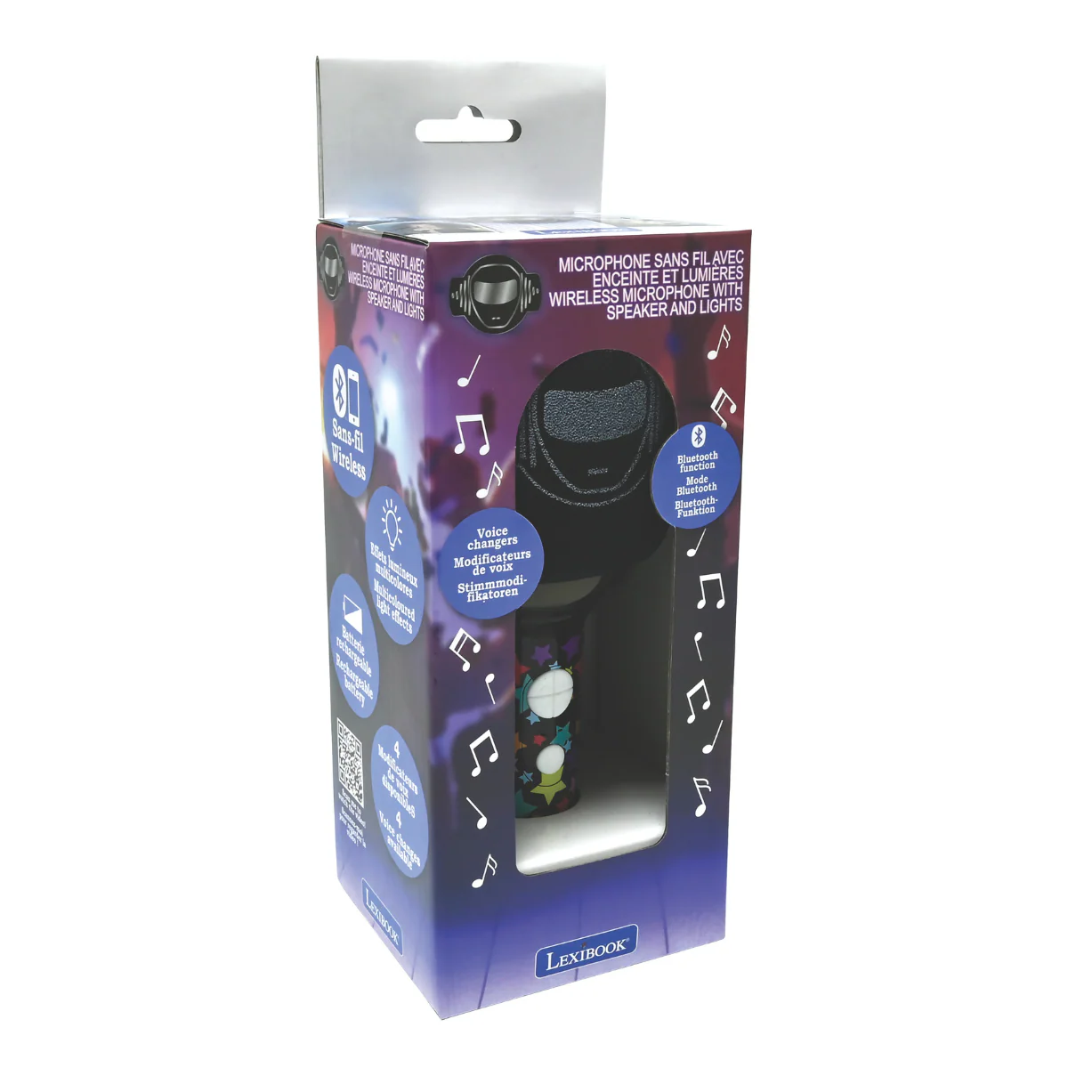 LEXIBOOK Bluetooth/Wireless Karaoke Microphone with sound and light effects - Image 7