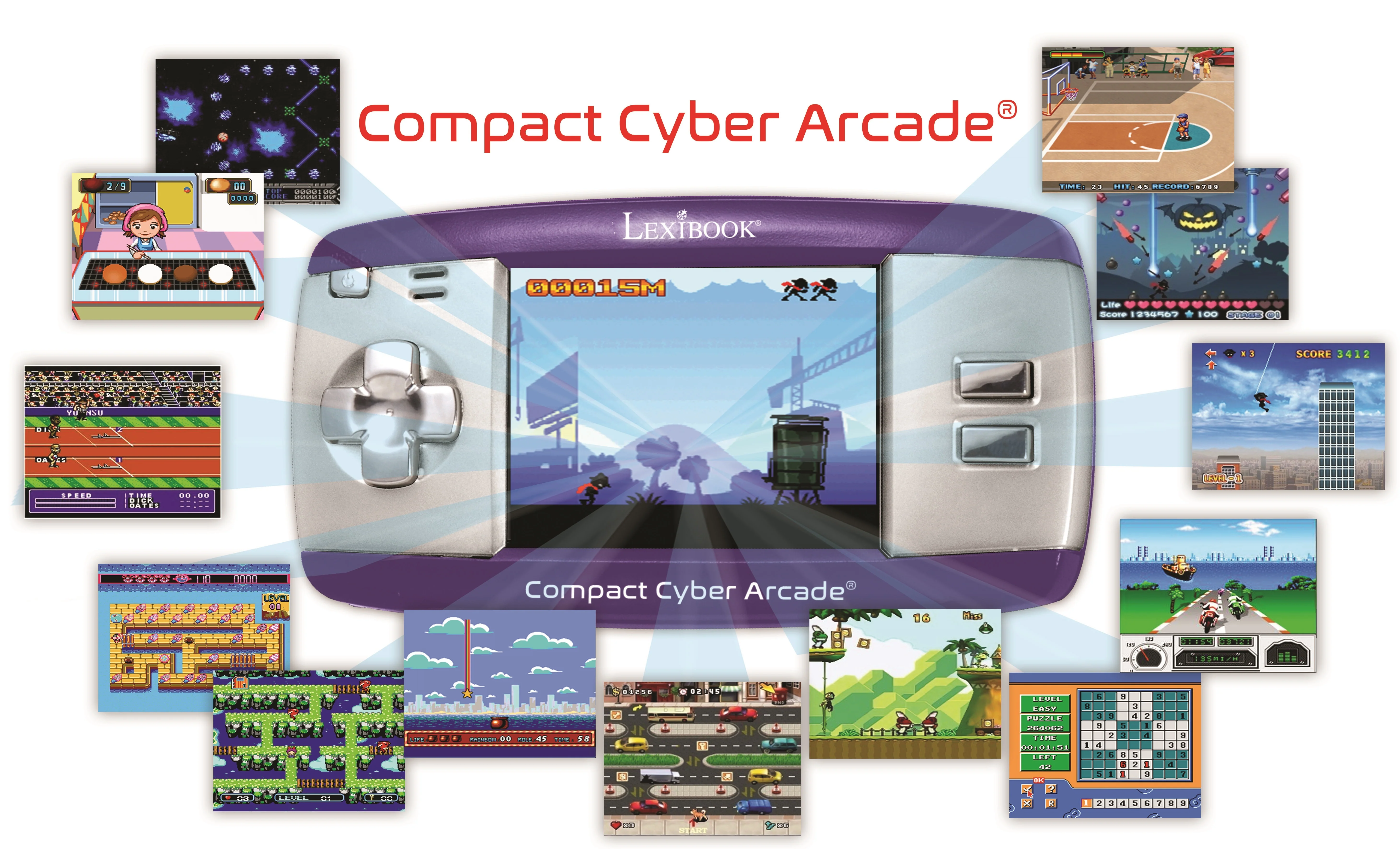 Lexibook Compact Cyber Arcade with 250 Games and LCD Screen - Image 3