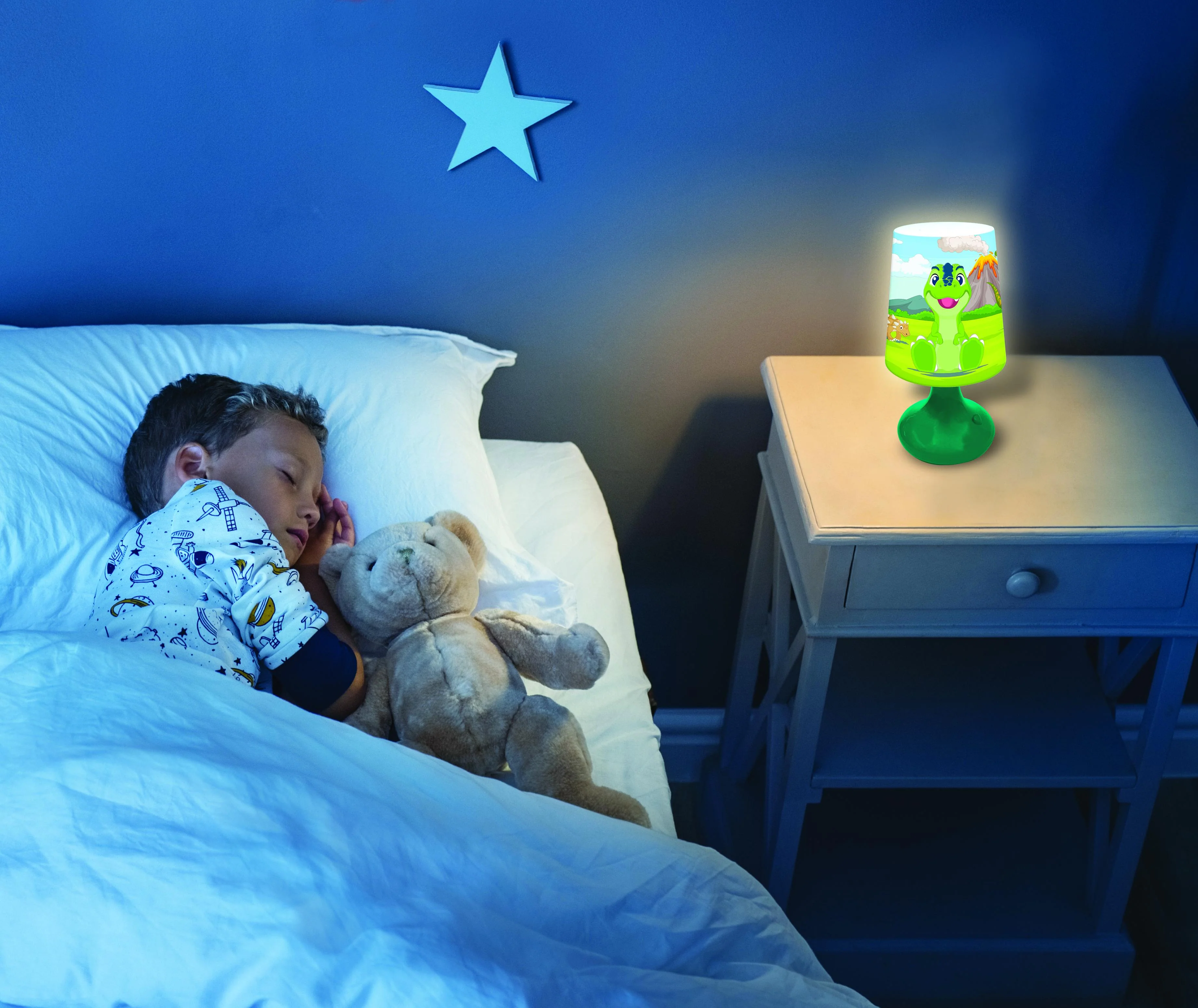 LEXIBOOK Dinosaur-Themed LED Wireless Mini Bedside Lamp - Multicolor - Image 4