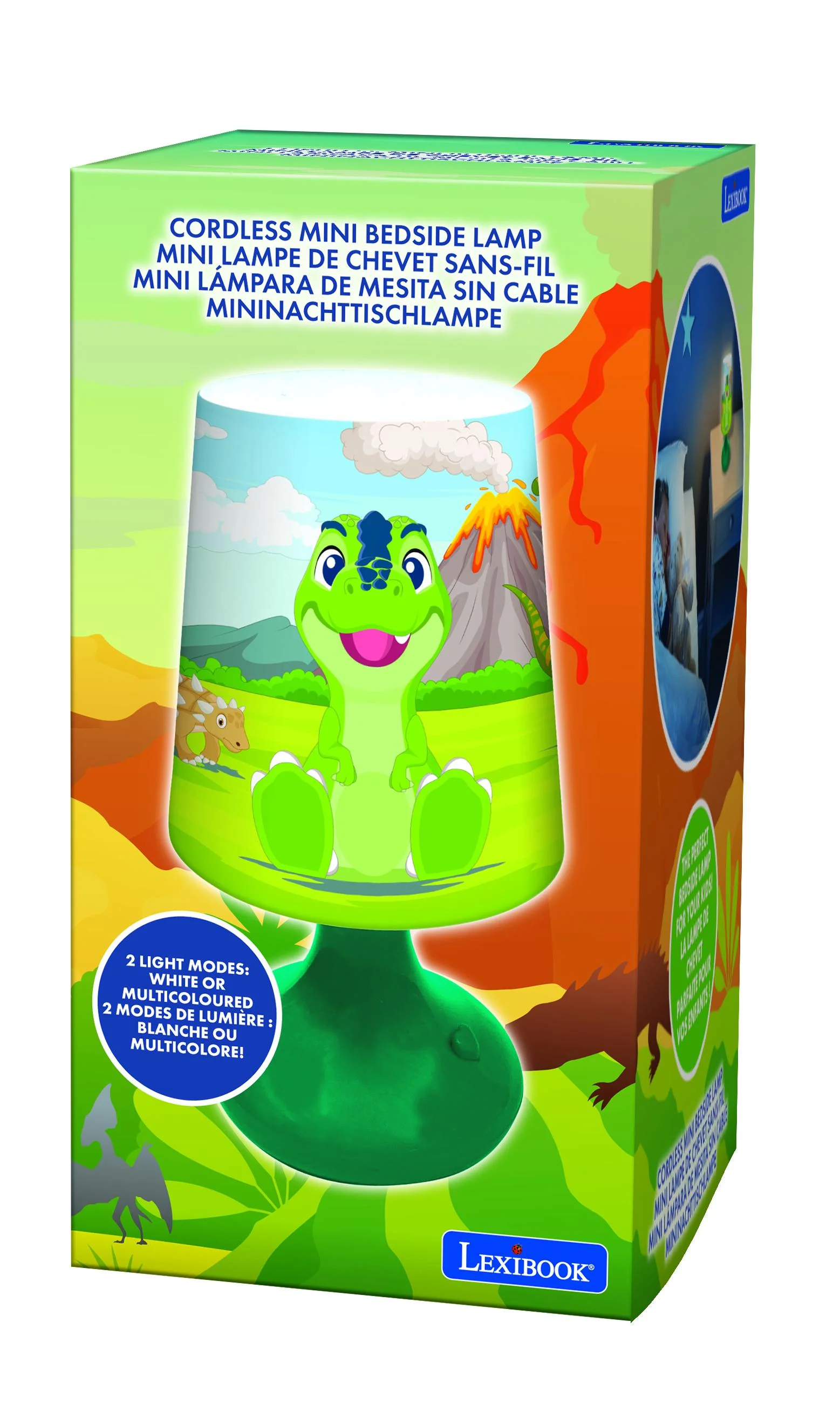 LEXIBOOK Dinosaur-Themed LED Wireless Mini Bedside Lamp - Multicolor - Image 9