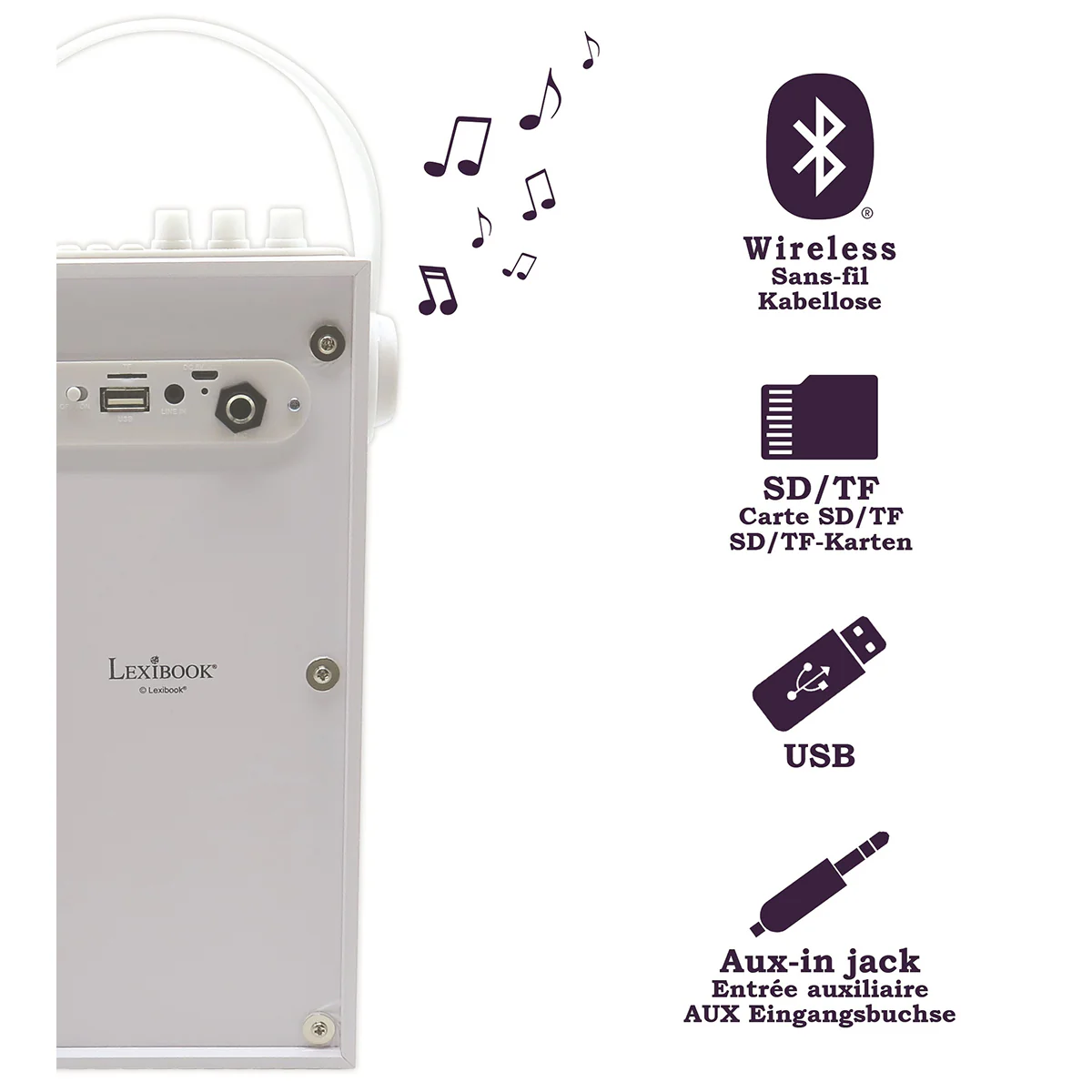 LEXIBOOK iParty® Trendy Portable Bluetooth® Speaker with mic and amazing lights effects - Image 2