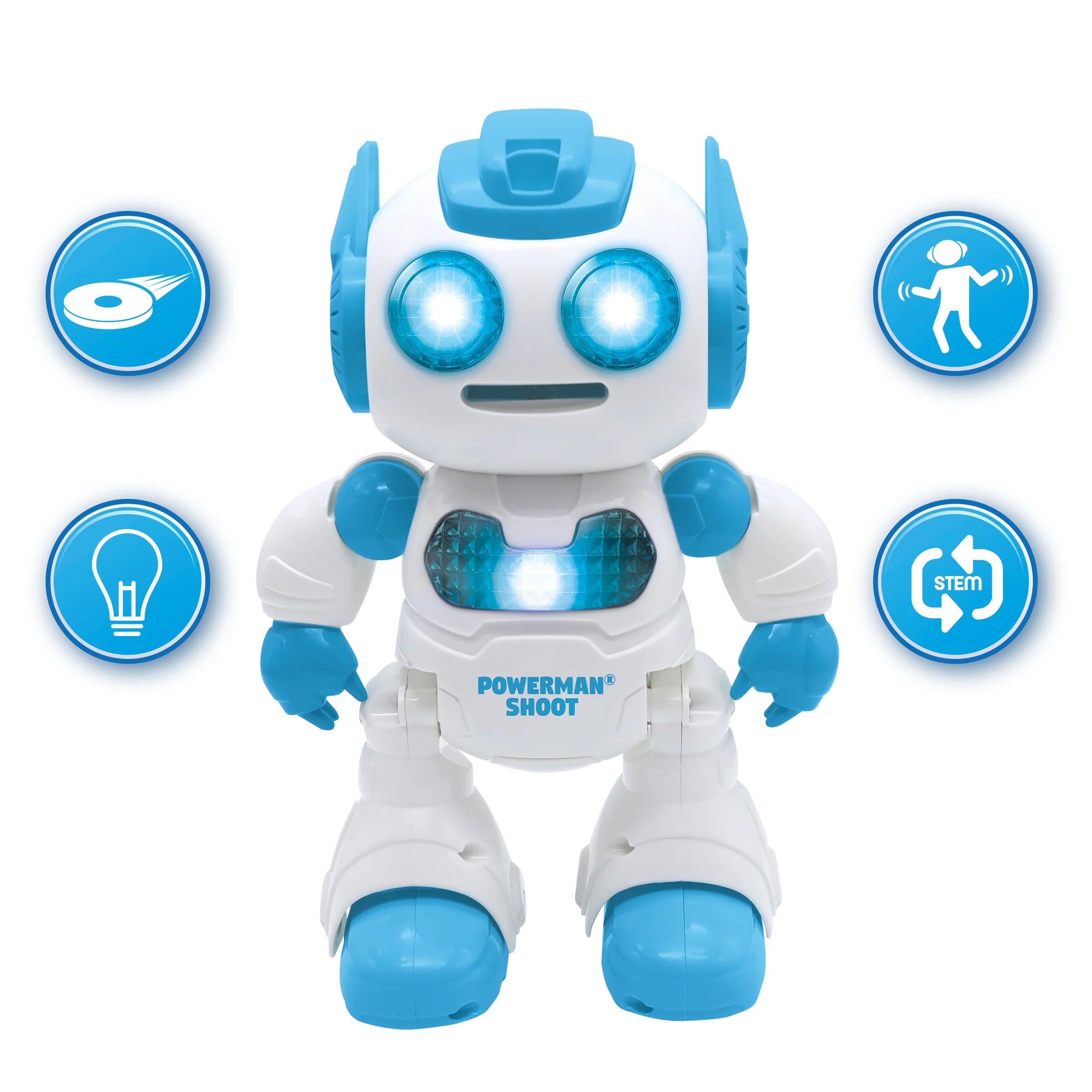 LEXIBOOK Powerman® Shoot STEM robot, dance, music, demo incl remote control & foam discs - Image 3