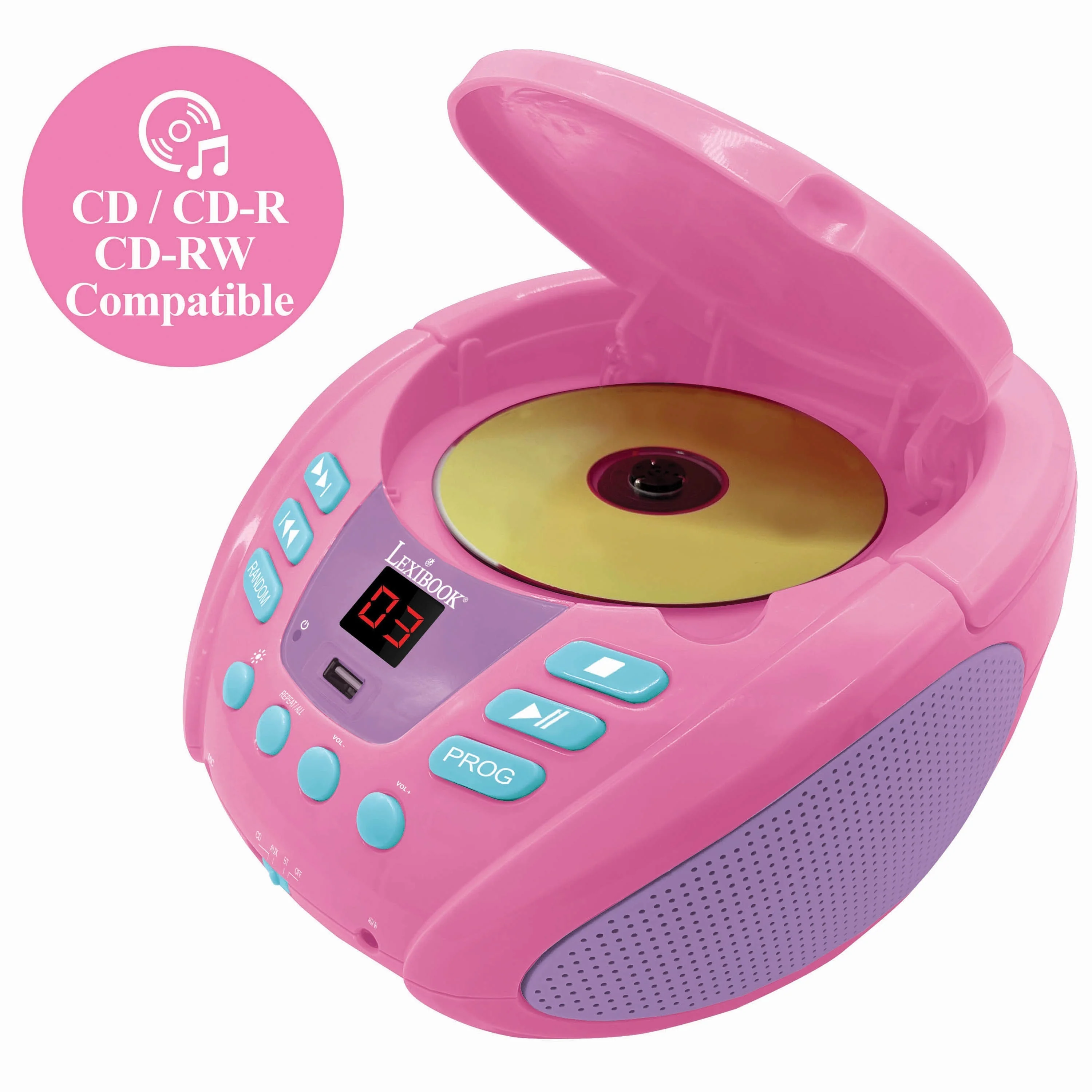 Lexibook Unicorn-Themed Bluetooth Portable CD Player - Multicolor - Image 2