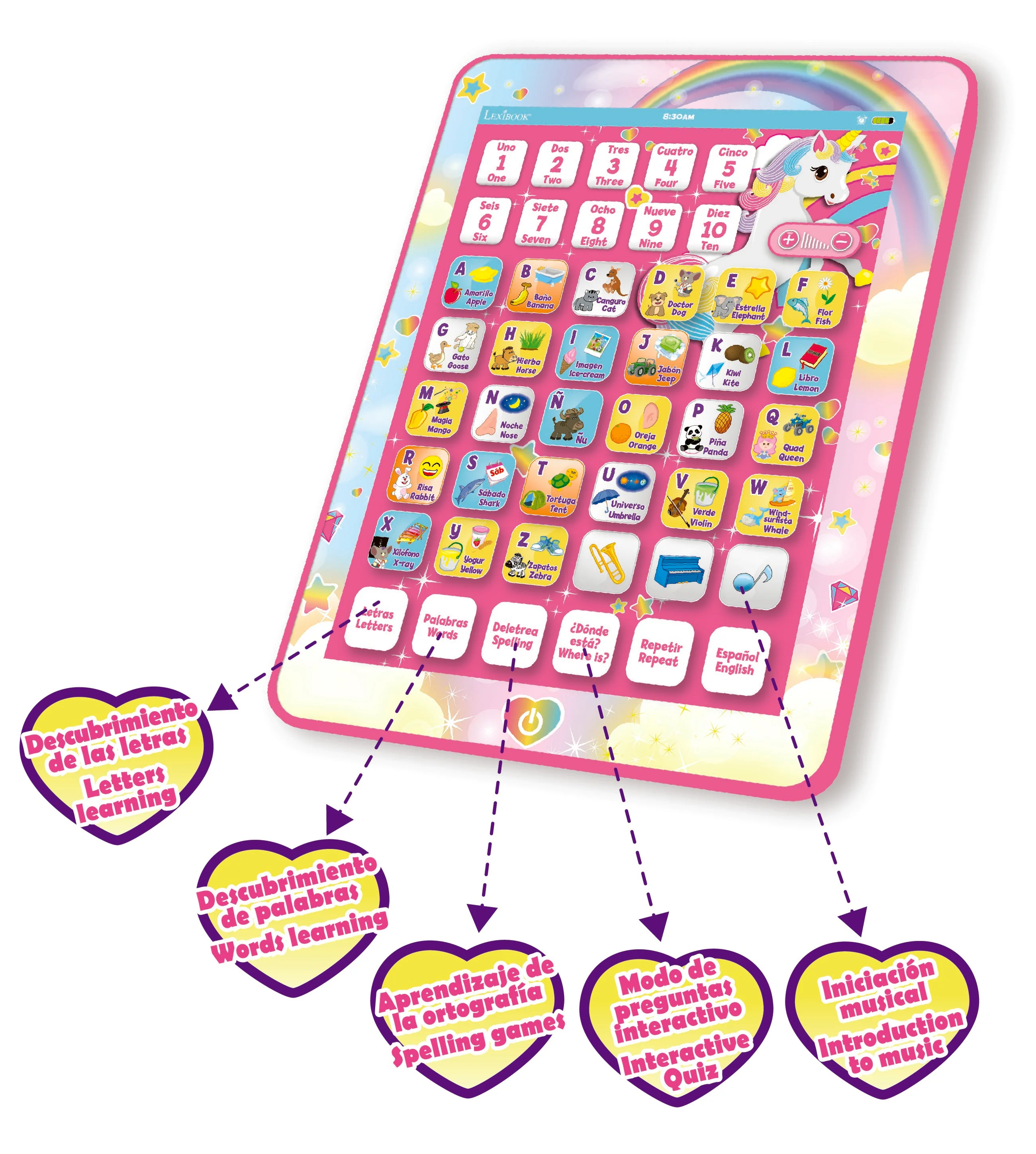 Lexibook Unicorn Educational Bilingual Tablet - Image 2