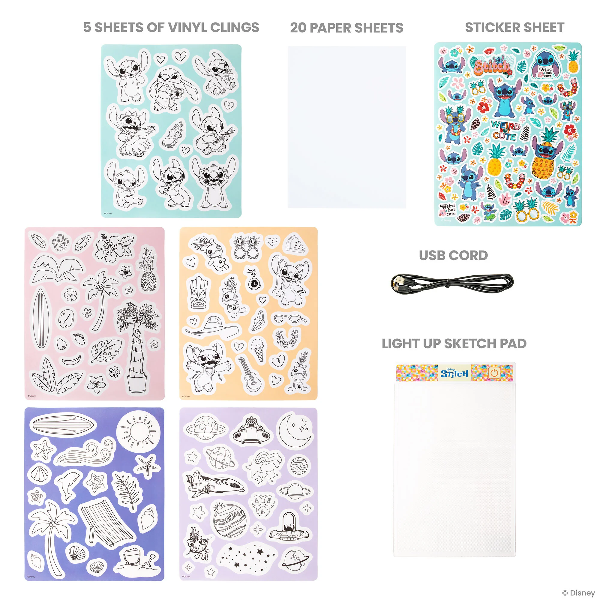 Fashion Angels Disney Stitch Light-Up Sketch Pad With Reusable Clings - Image 2