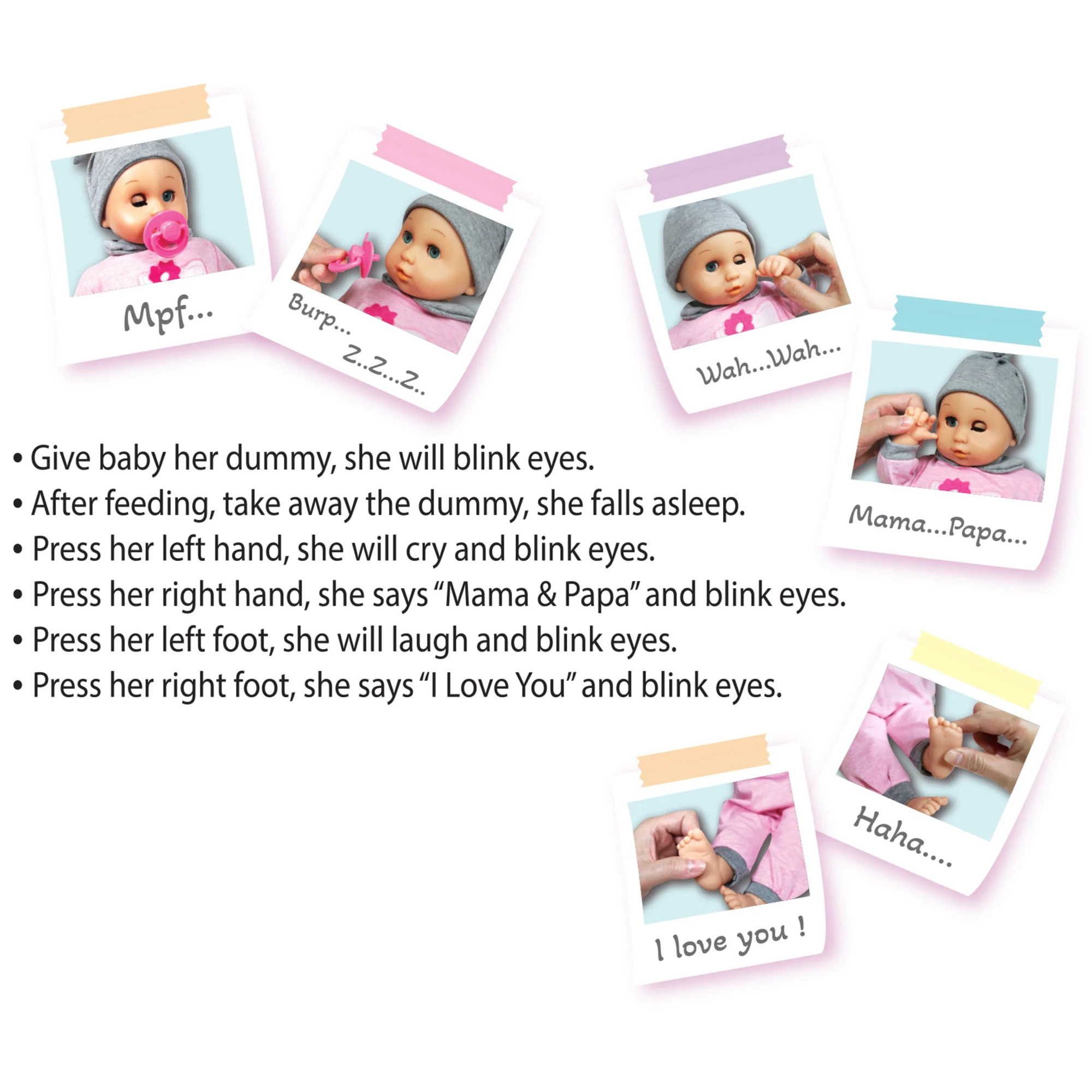 Lissi 16-inch Interactive Baby Doll Cecilia - Pink Kitty Outfit - Image 2
