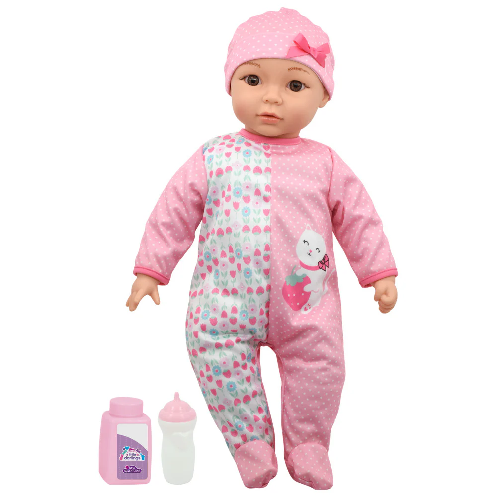Little Darlings 19" Interactive Cuddle Baby Doll - Pink Kitty Outfit