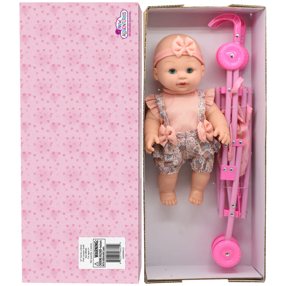 Little Darlings: Out For A Stroll - Cupcake Lollipop Pink & Blue Ensemble - Image 4