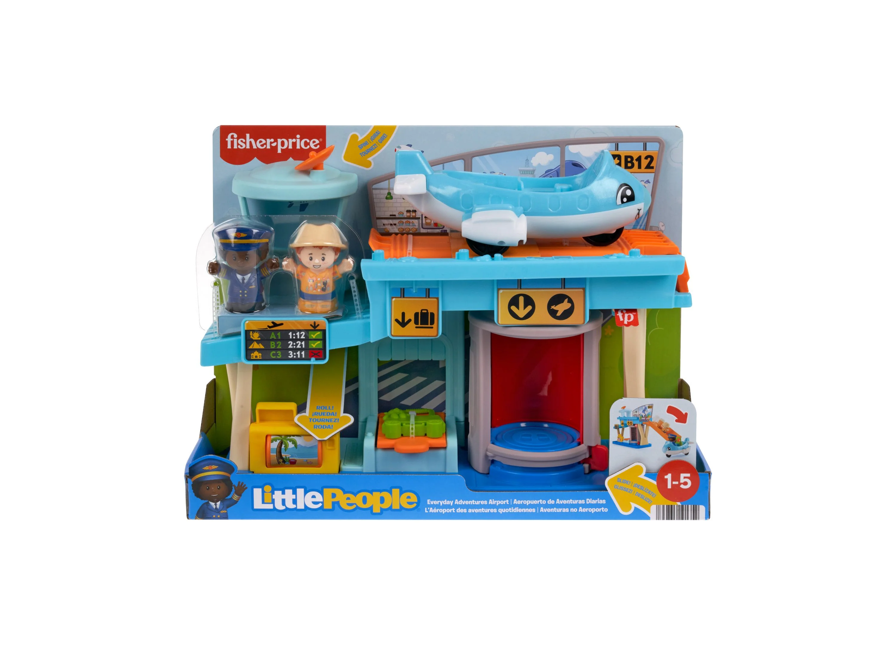 Fisher-Price Little People Everyday Adventures Airport Playset with Airplane and Figures - Image 4