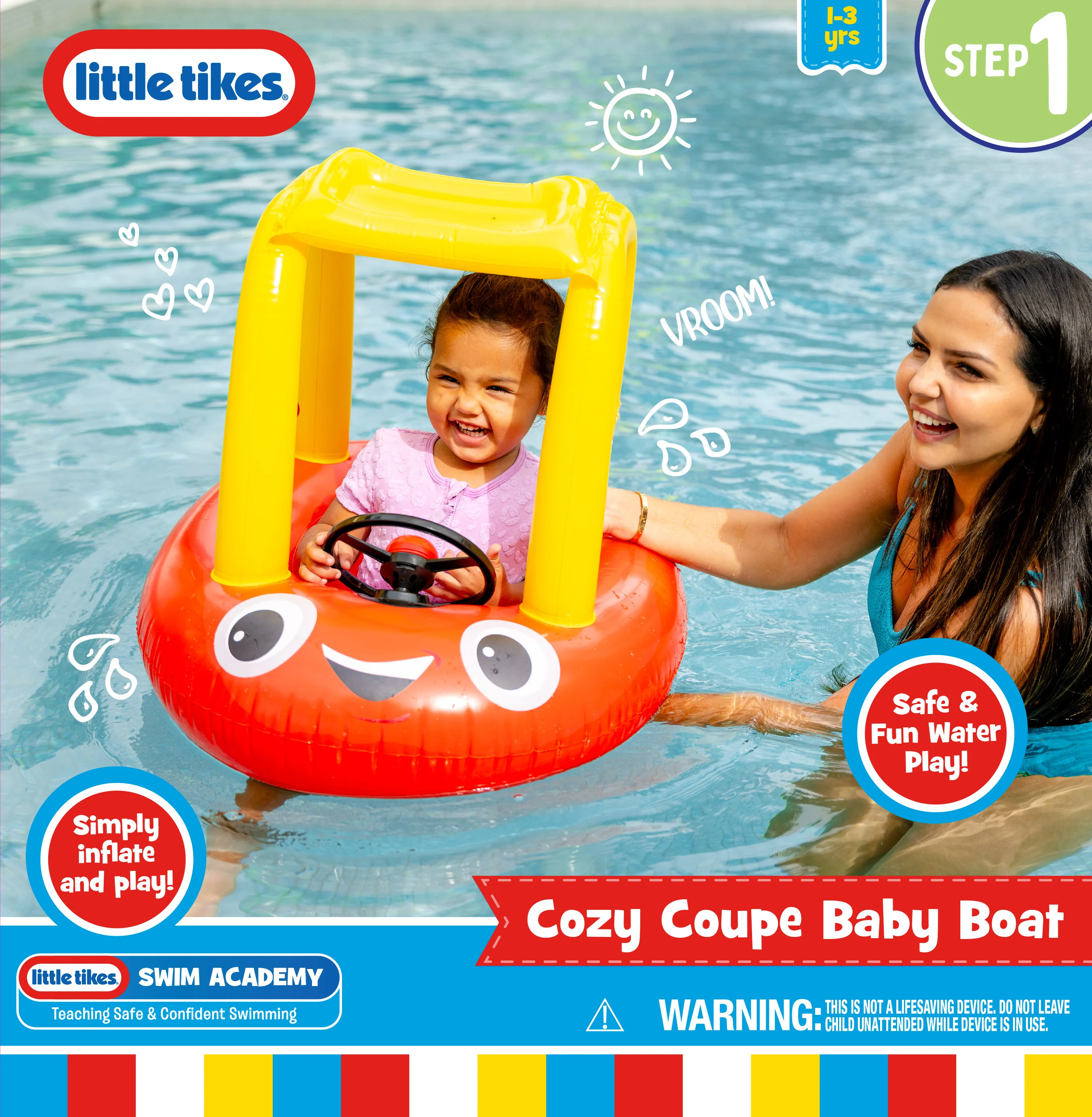 Little Tikes Cozy Coupe Junior Baby Boat - Inflatable Pool Float - Image 2