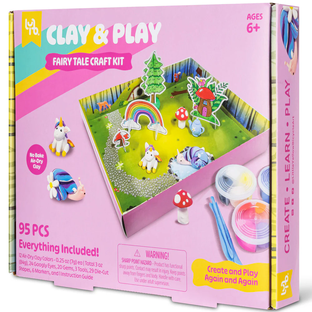 Little Yellow Bicycle Fairy Tale Friends Clay Craft Kit - 95pcs - Image 3