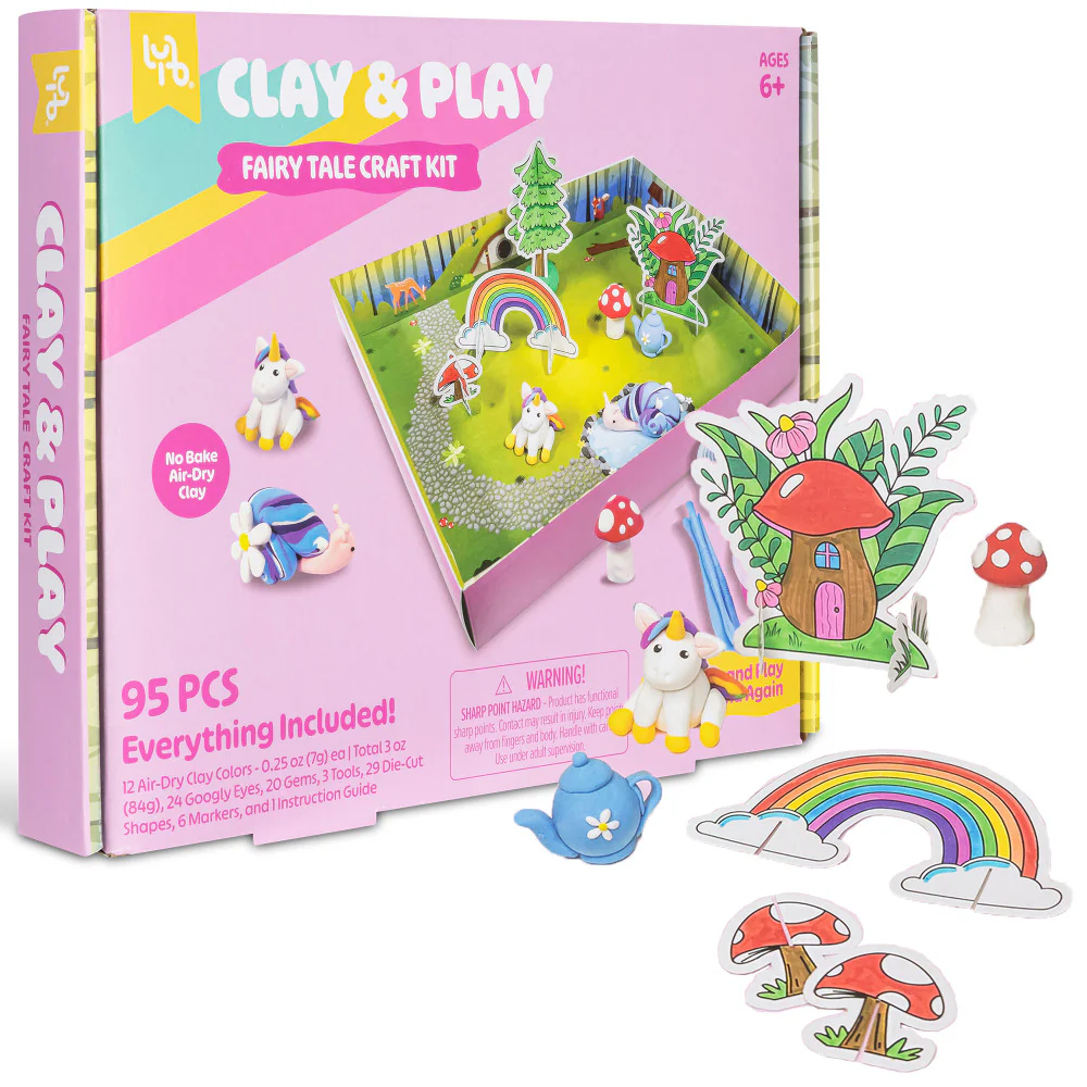 Little Yellow Bicycle Fairy Tale Friends Clay Craft Kit - 95pcs - Image 4
