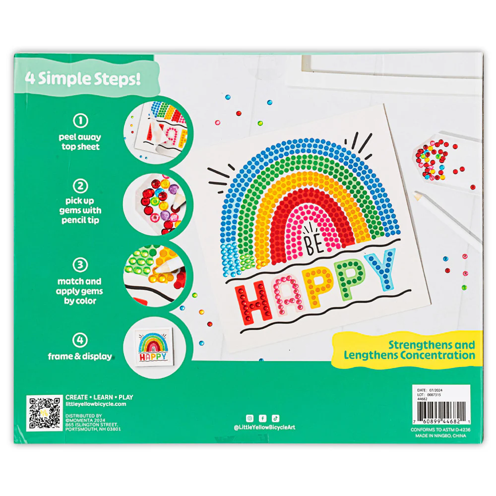 Little Yellow Bicycle Rainbow & Blooms Gem Art Kit - 1100+ pc Set - Image 2