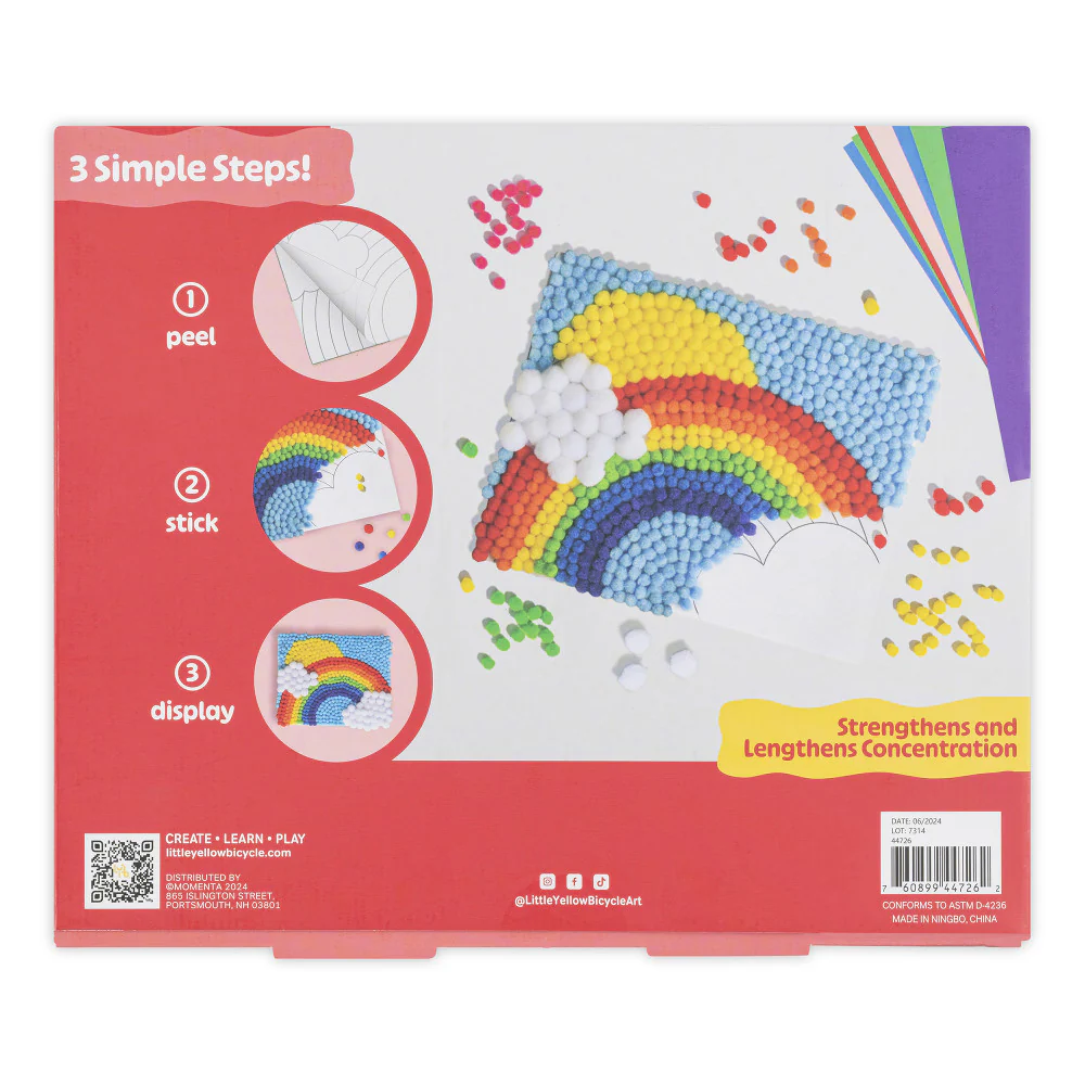 Little Yellow Bicycle: Rainbow Pom Pom Art Kit - DIY Craft Project - Image 2