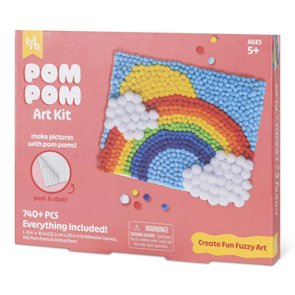 Little Yellow Bicycle: Rainbow Pom Pom Art Kit - DIY Craft Project - Image 6