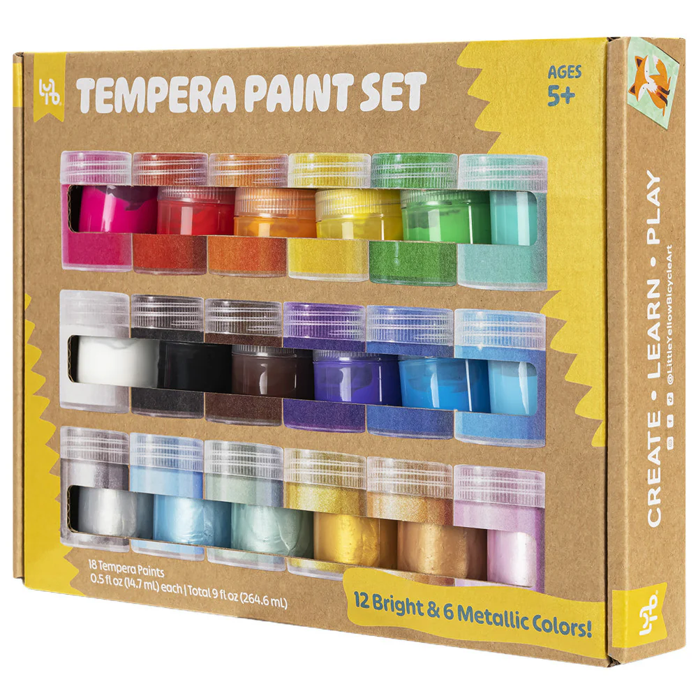 Little Yellow Bicycle Kids' Tempera Paint Kit - 18 Vibrant Colors - Image 4