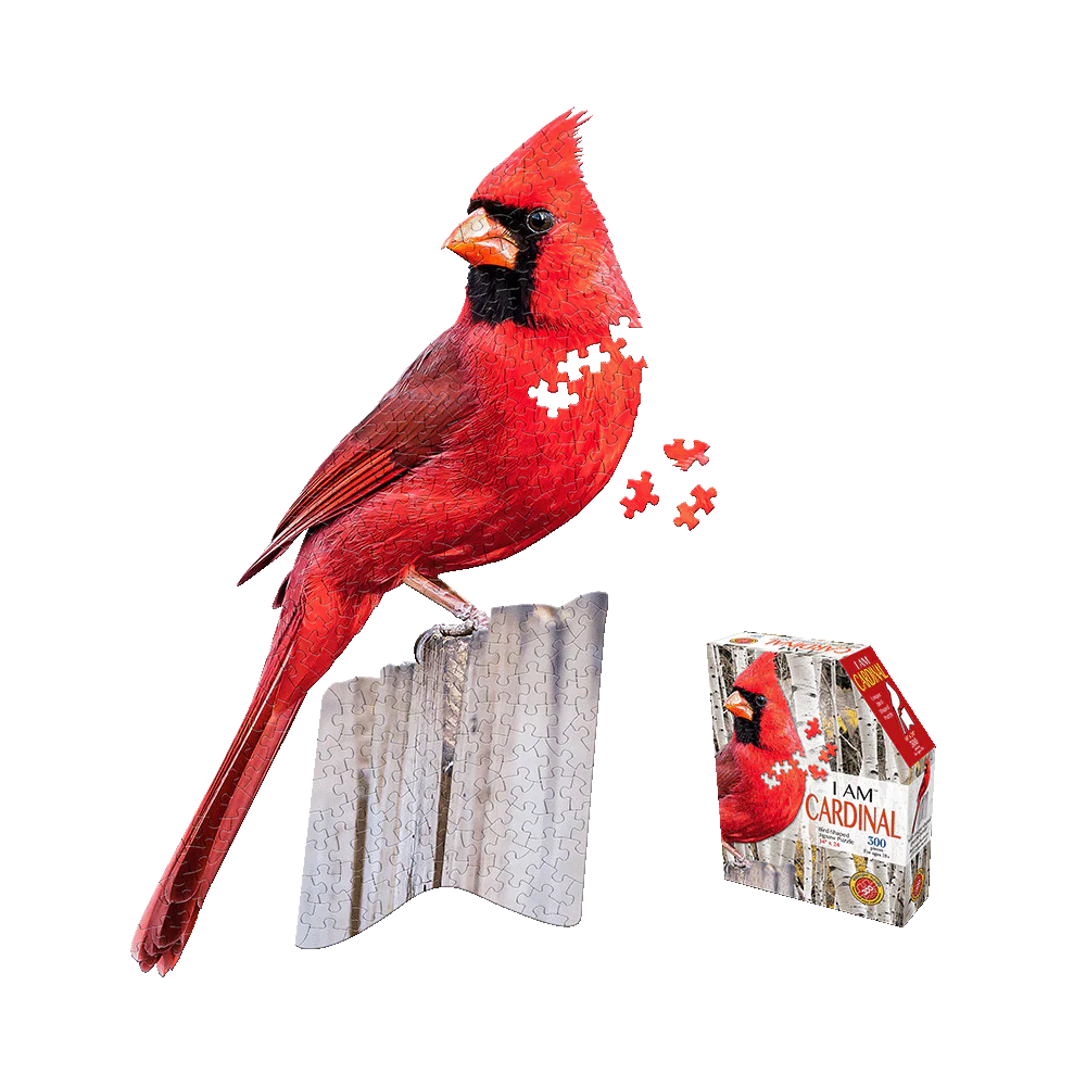 Madd Capp I AM Cardinal - Unique Bird-Shaped 300 pc Jigsaw Puzzle