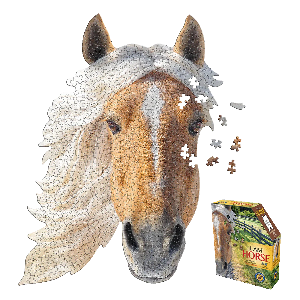 Madd Capp I AM HORSE Animal Head-Shaped Jigsaw Puzzle - 550 pc