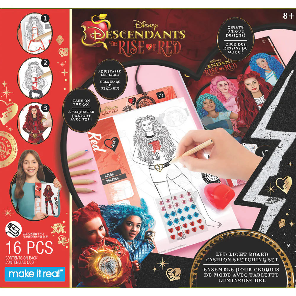 Make It Real Descendants 4 Rise Of Red LED Light Board Fashion Sketching Set - Image 3