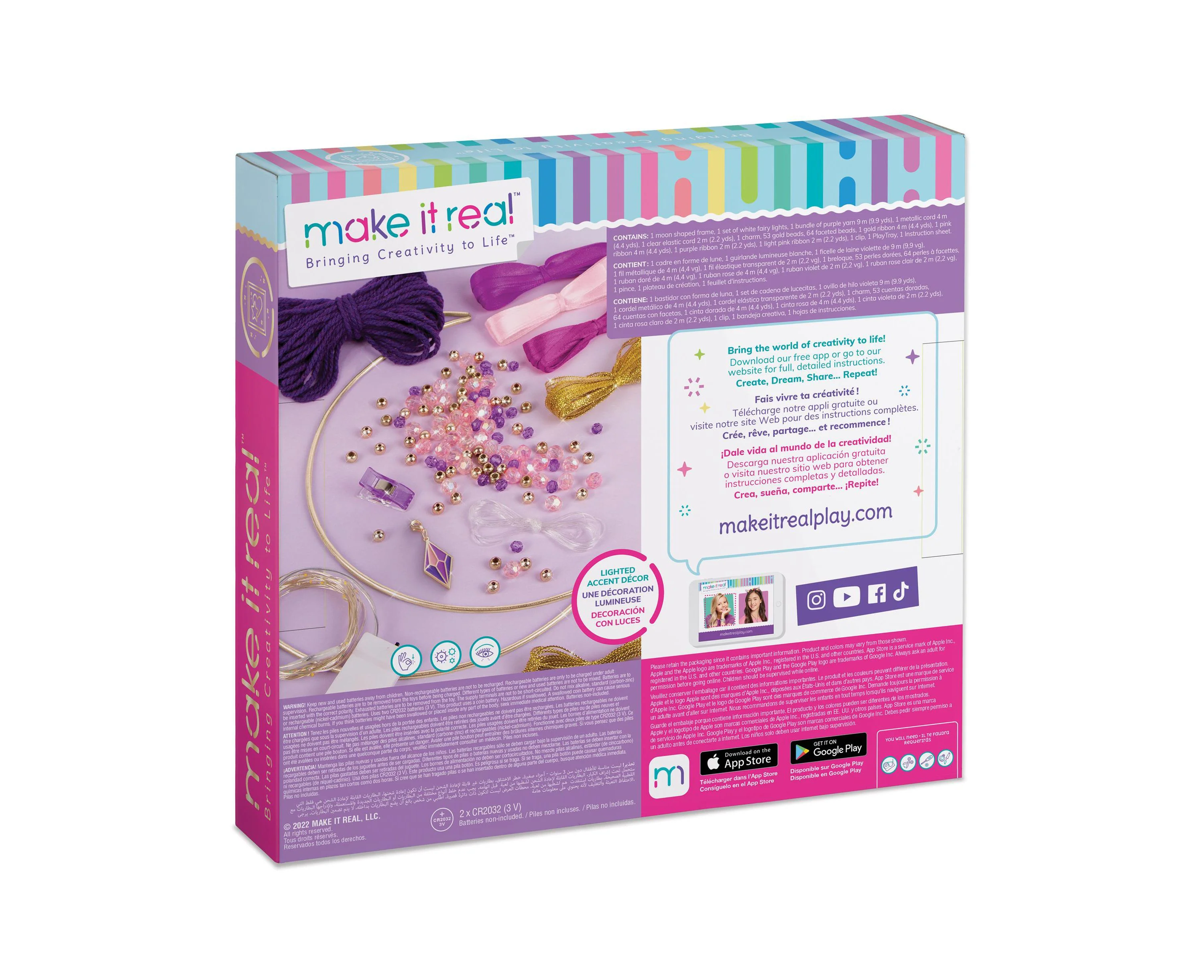Make It Real Lunar Dream Catcher DIY Kit with Lights - Purple - Image 2